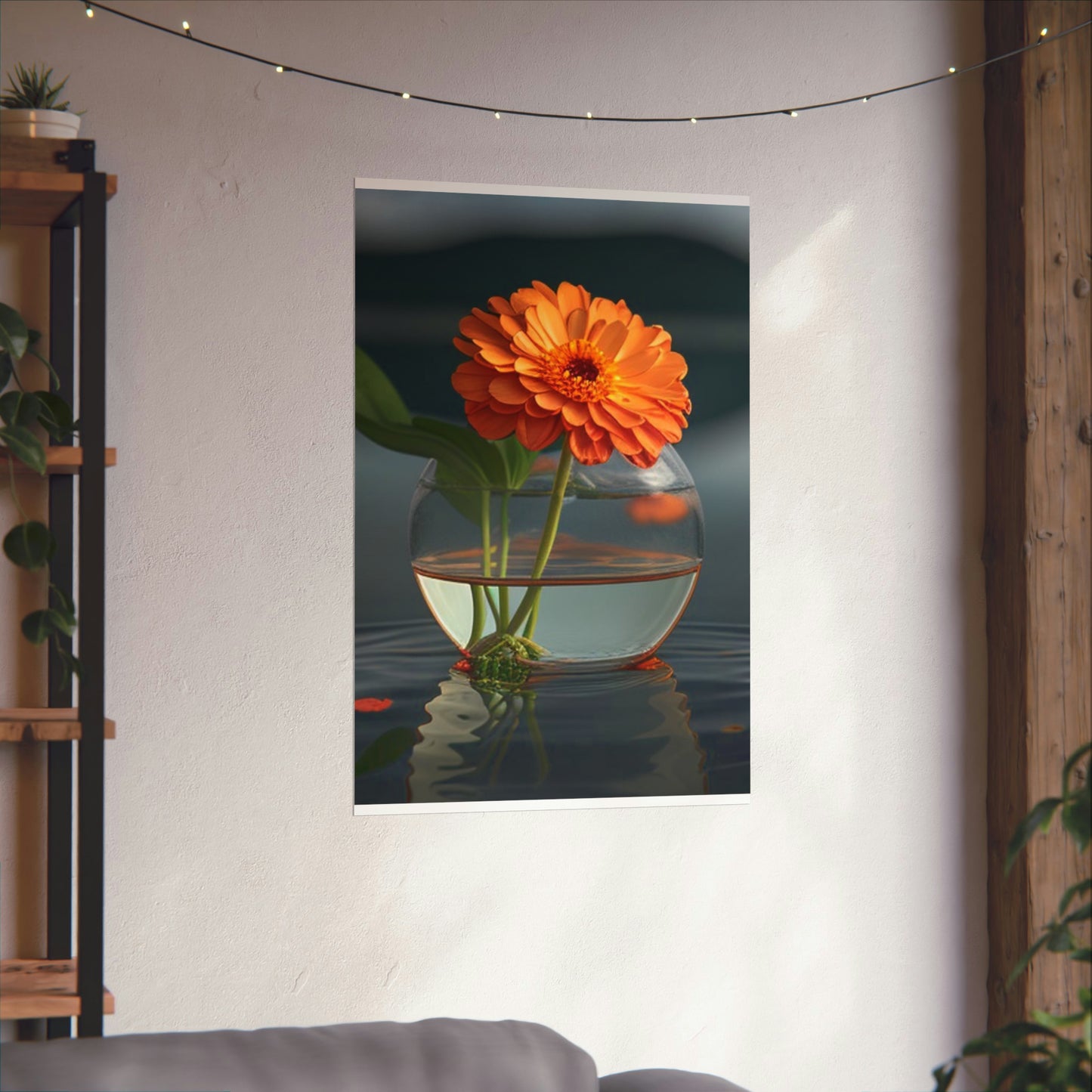 Premium Matte Vertical Posters Orange Zinnia 2