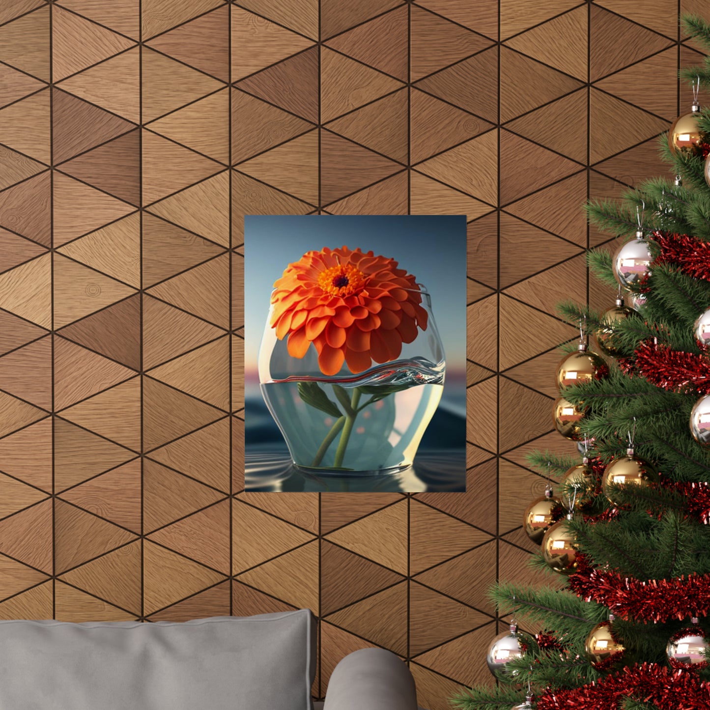 Premium Matte Vertical Posters Orange Zinnia 4