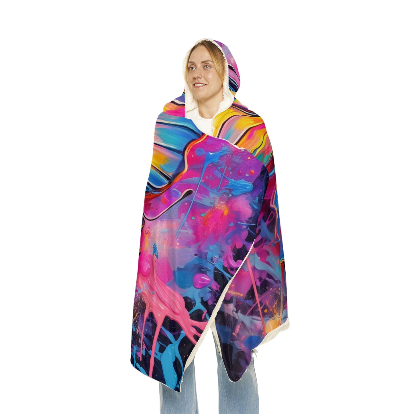 Snuggle Hooded Blanket Pink Butterfly Flair 3