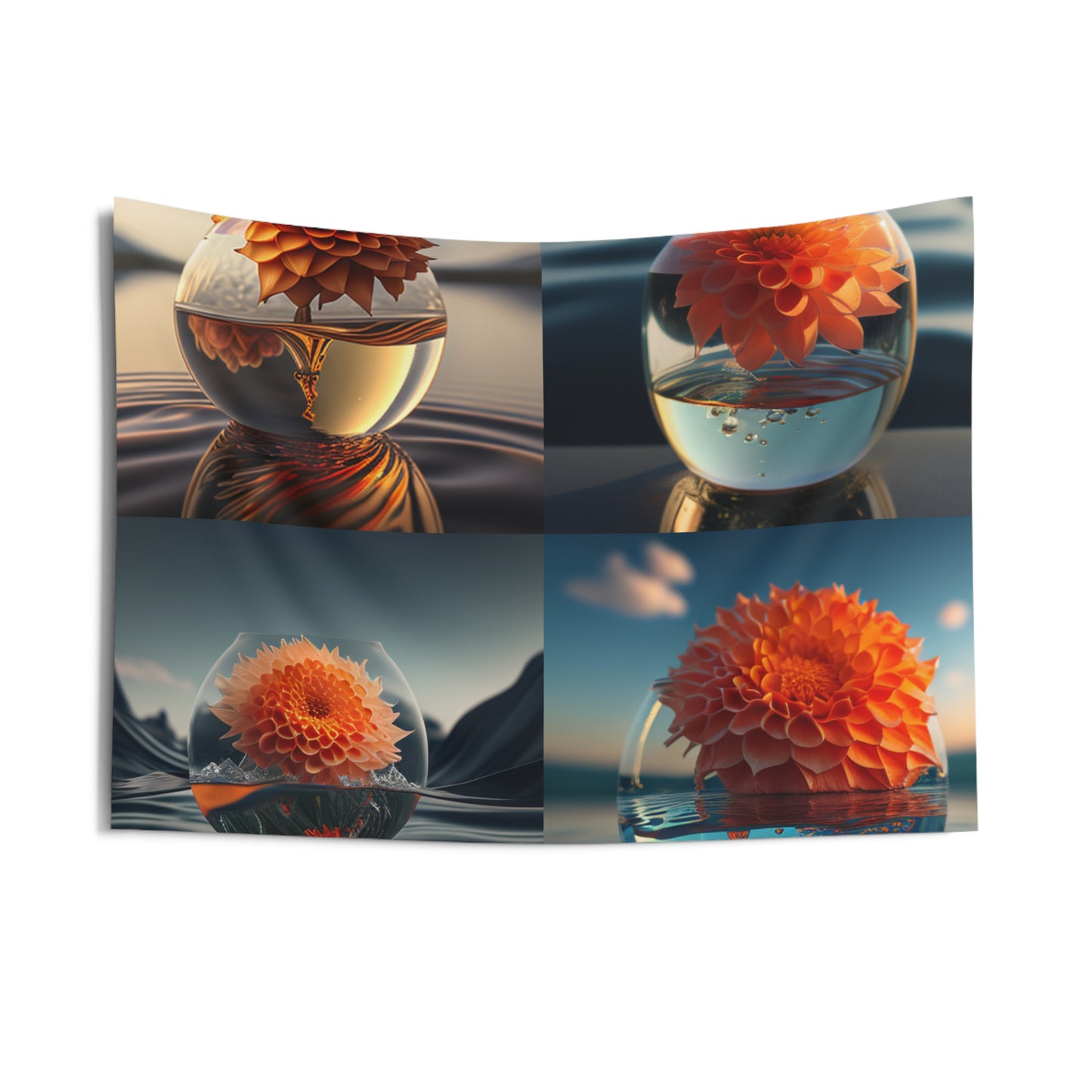 Indoor Wall Tapestries Dahlia Orange 5
