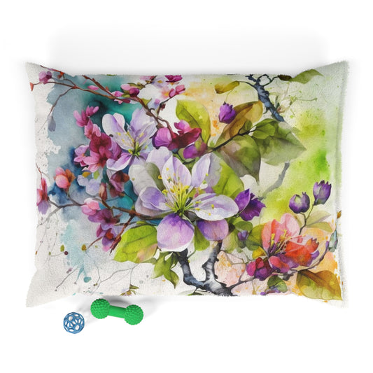 Pet Bed Mother Nature Bright Spring Colors Realistic Watercolor 4