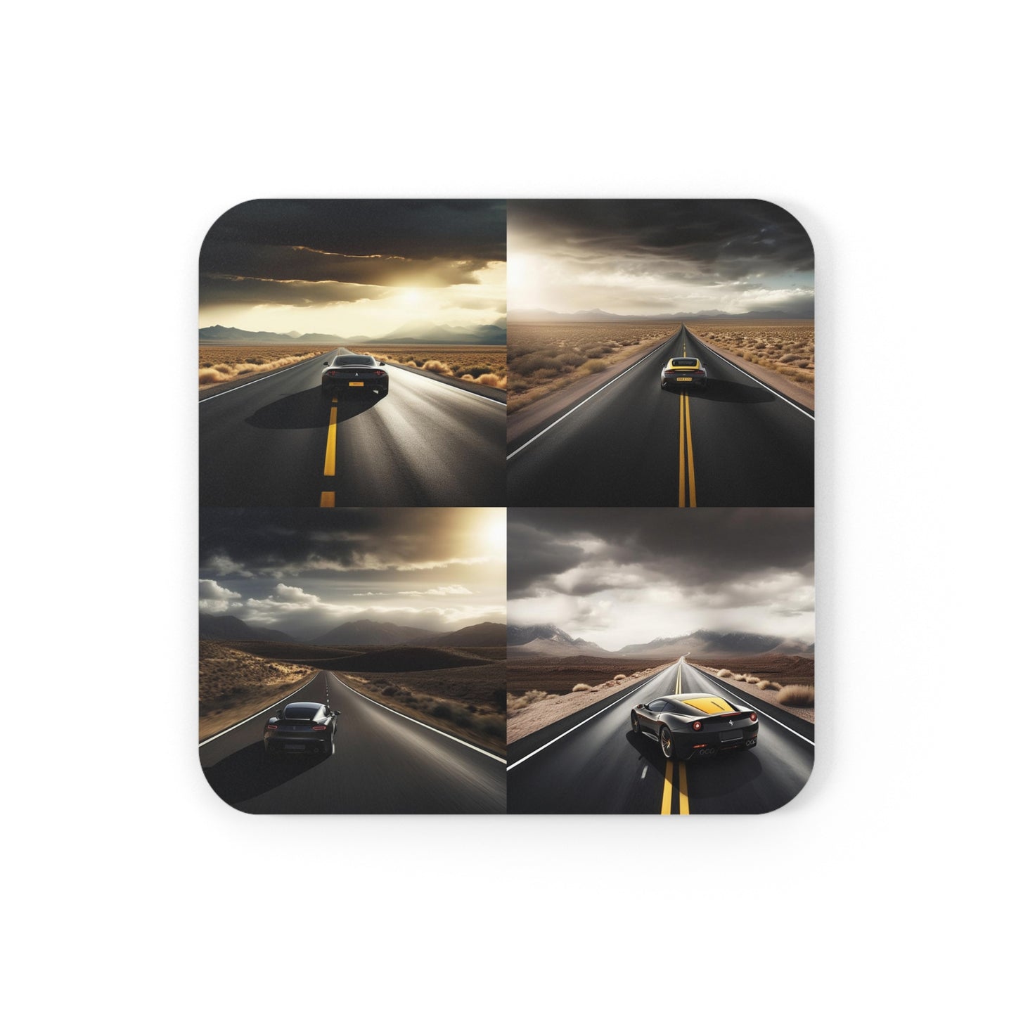 Corkwood Coaster Set Ferrari Road 5