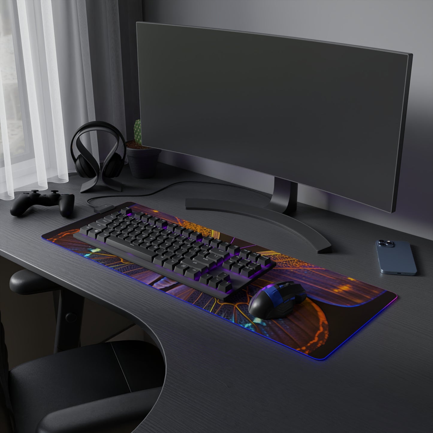 LED Gaming Mouse Pad Neon Butterfly Flair 2