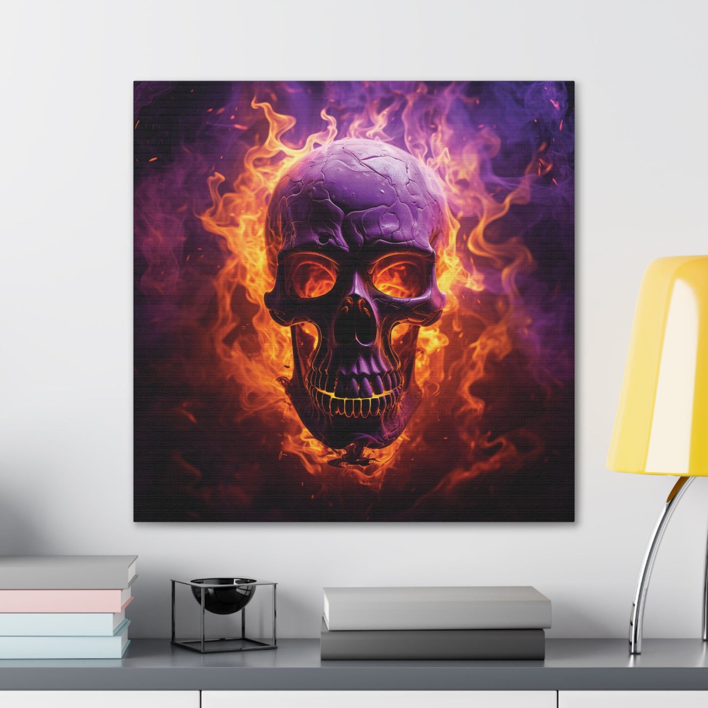 Canvas Gallery Wraps Skull Flames 3