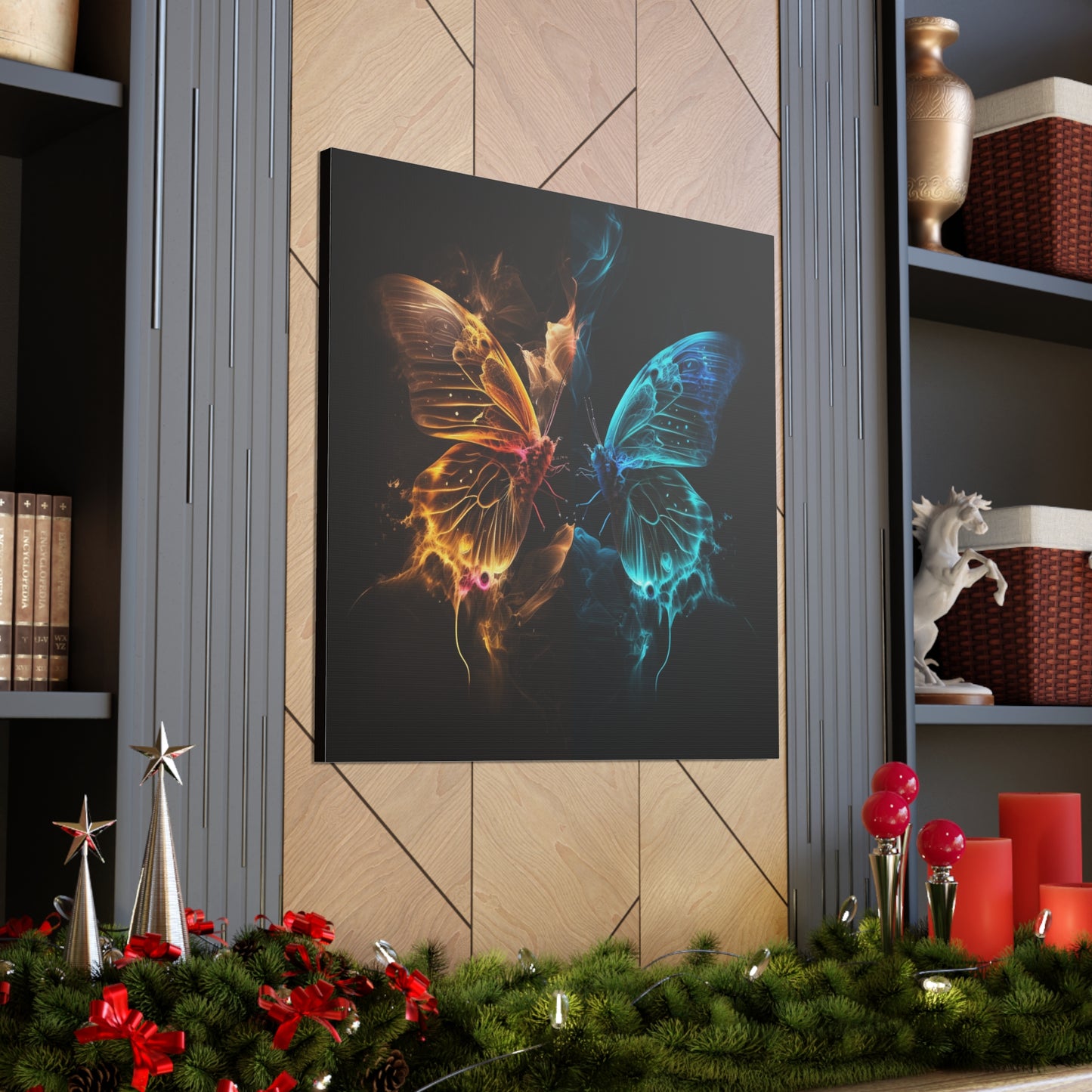 Canvas Gallery Wraps Kiss Neon Butterfly 9