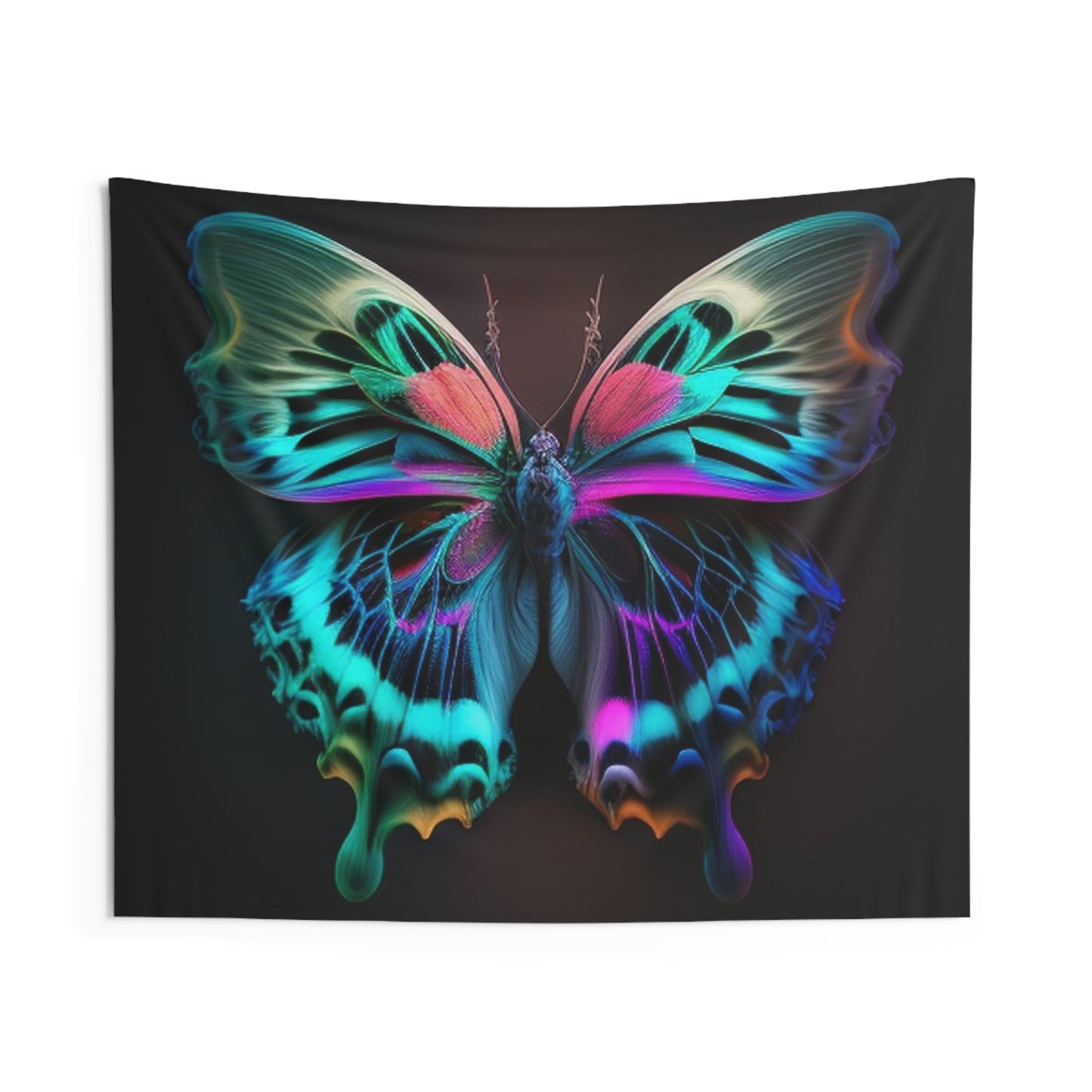 Indoor Wall Tapestries Neon Butterfly Fusion 1