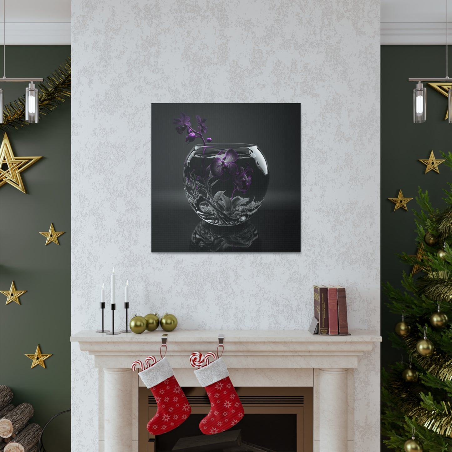 Canvas Gallery Wraps Purple Orchid Glass vase 3