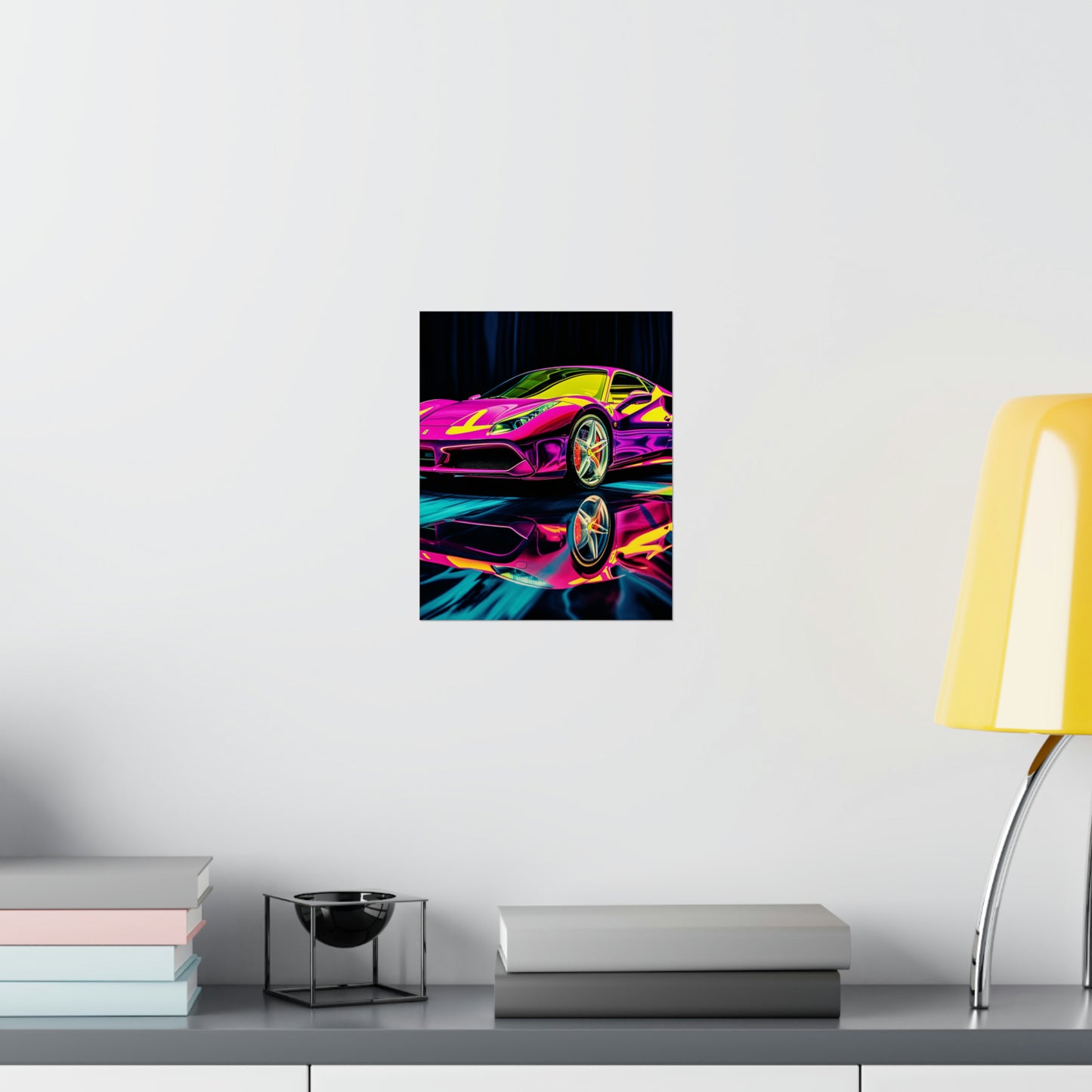 Premium Matte Vertical Posters Pink Ferrari Macro 3