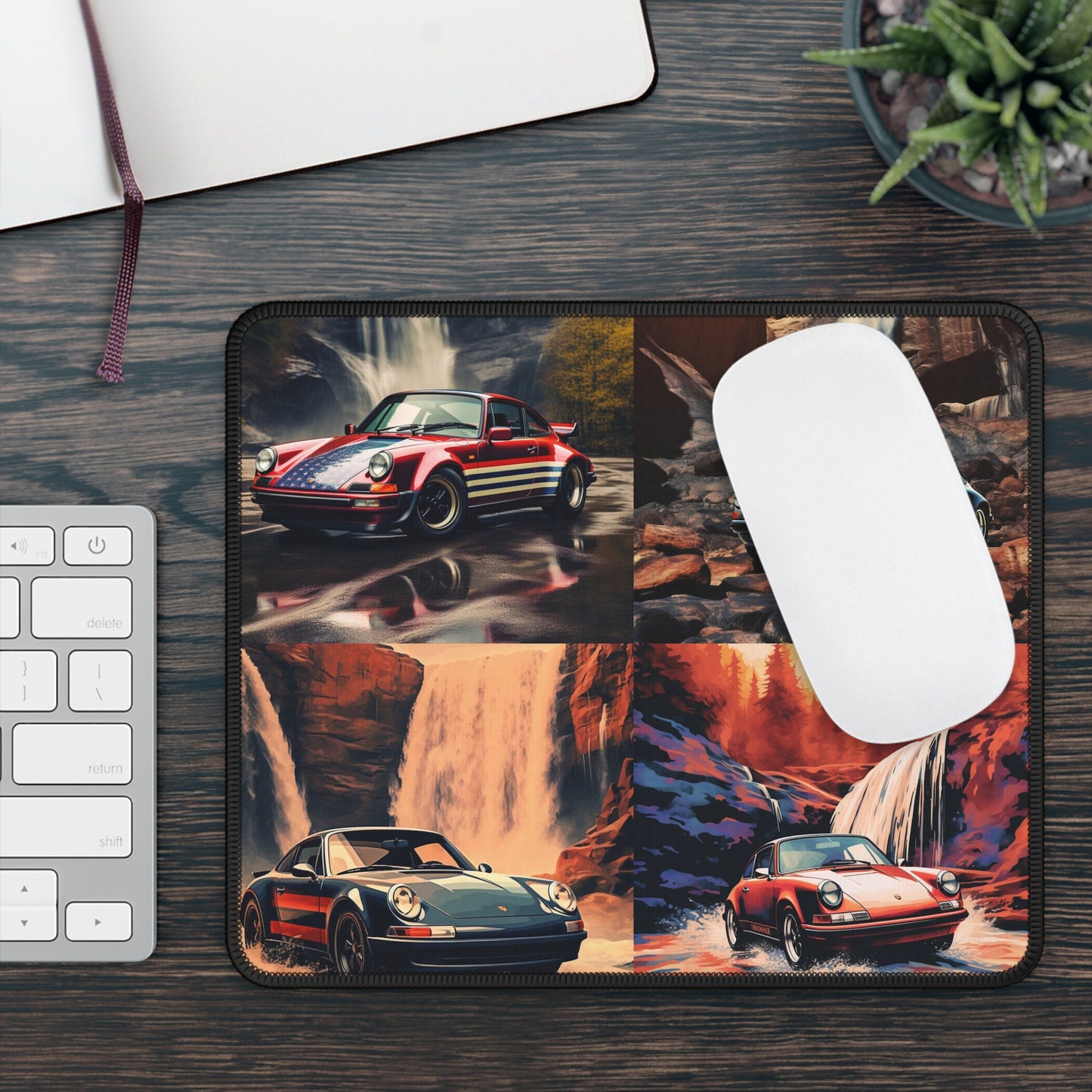 Gaming Mouse Pad  American Flag Porsche Abstract 5