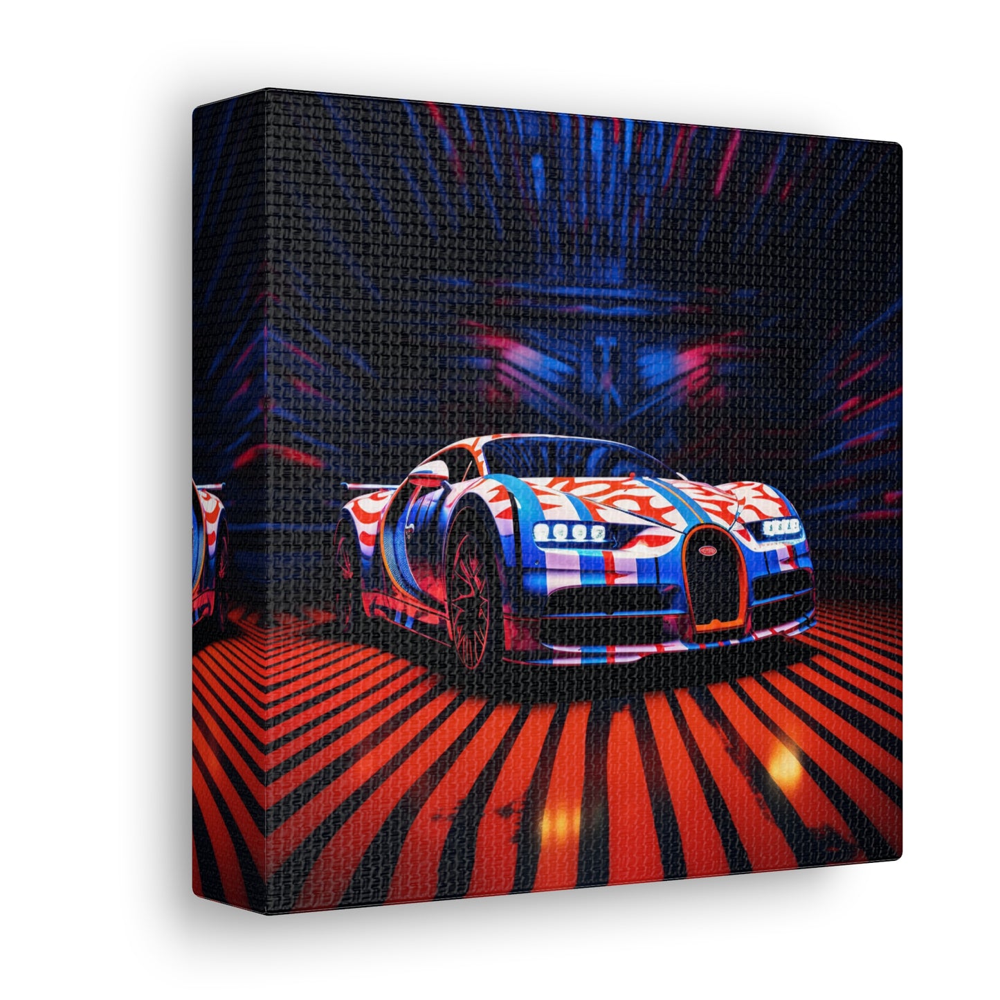 Canvas Gallery Wraps Macro Bugatti American Flag 1