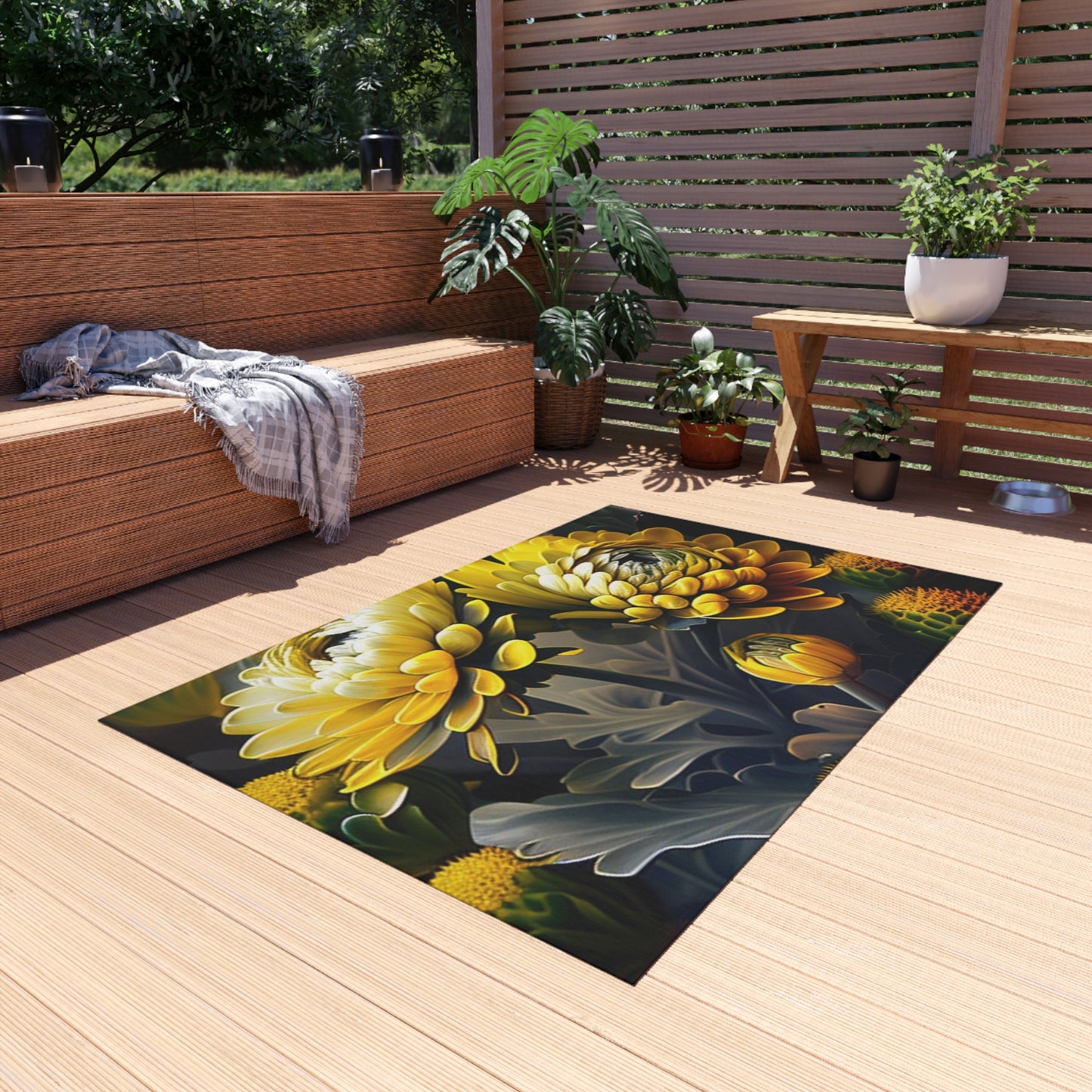 Outdoor Rug  Yellow Hermosas Flores Amarillas 2