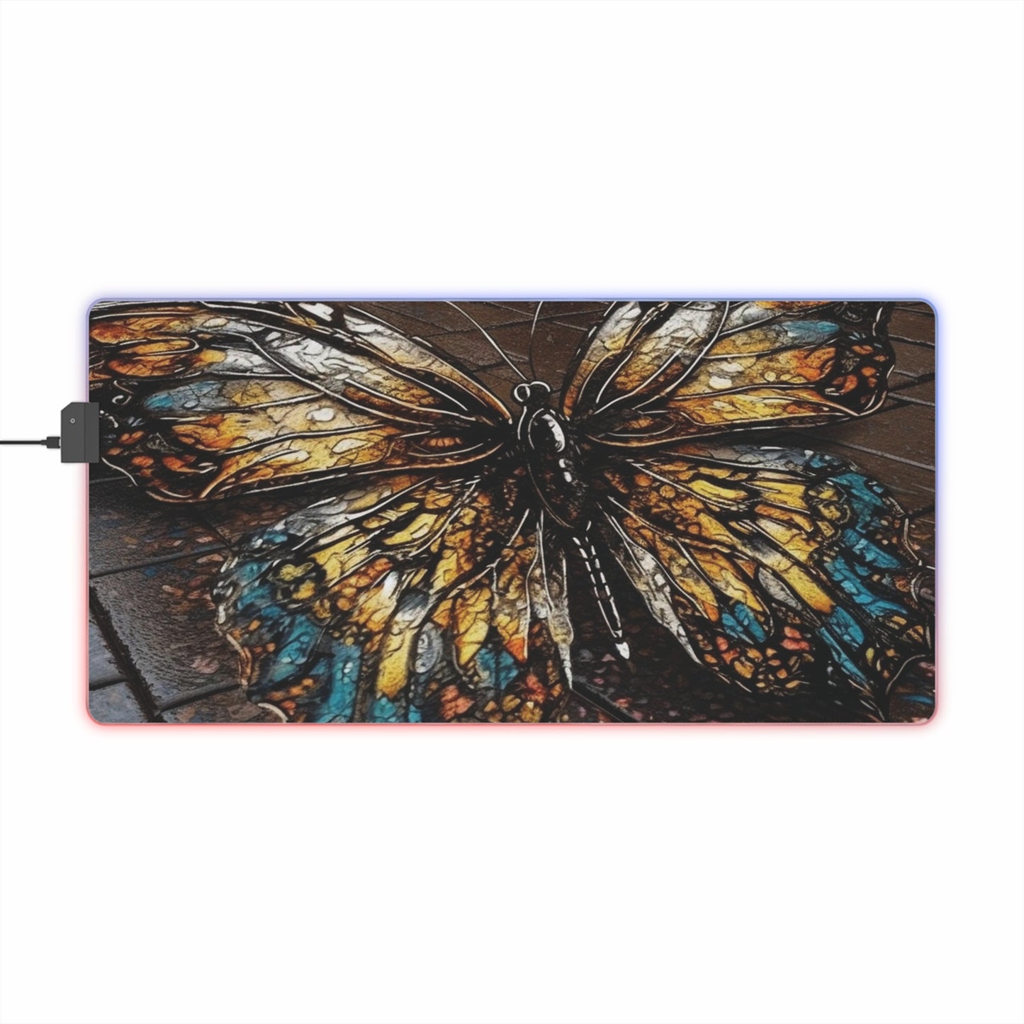 LED Gaming Mouse Pad Water Butterfly Street 1