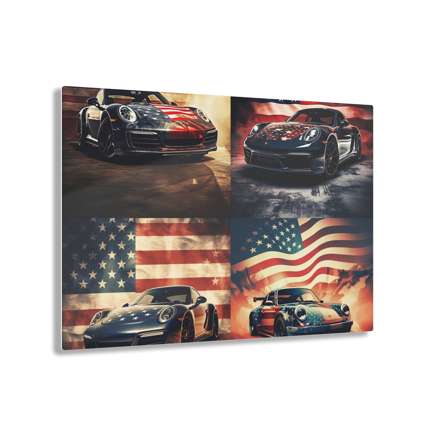 Acrylic Prints Abstract American Flag Background Porsche 5