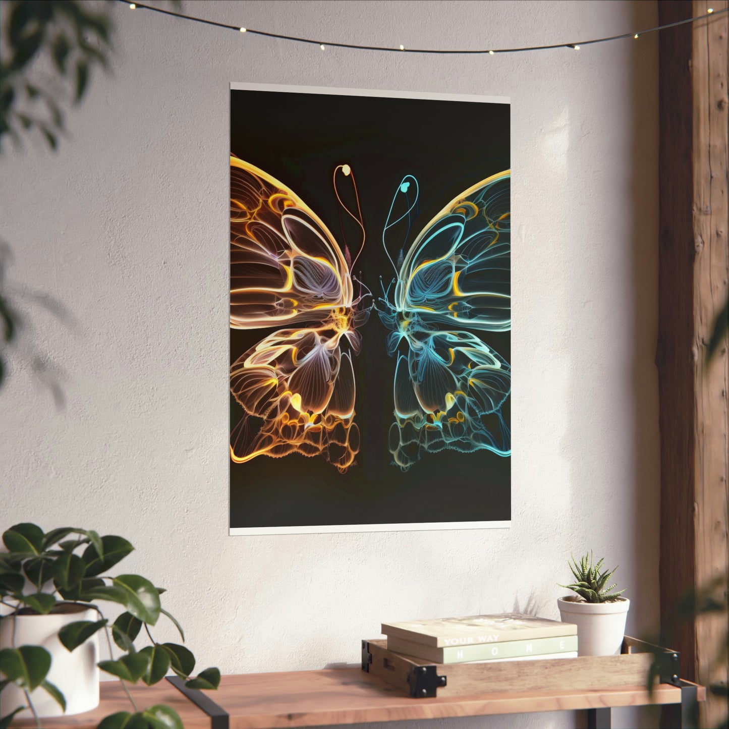 Premium Matte Vertical Posters Neon Glo Butterfly 3