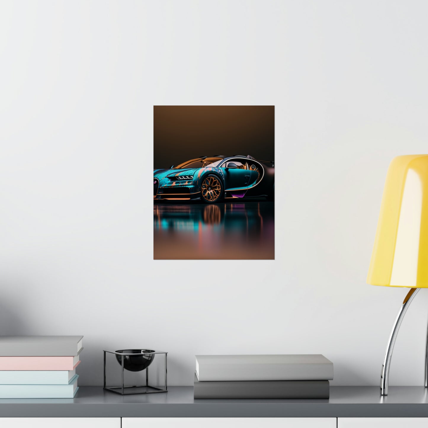 Premium Matte Vertical Posters Bugatti Blue 2