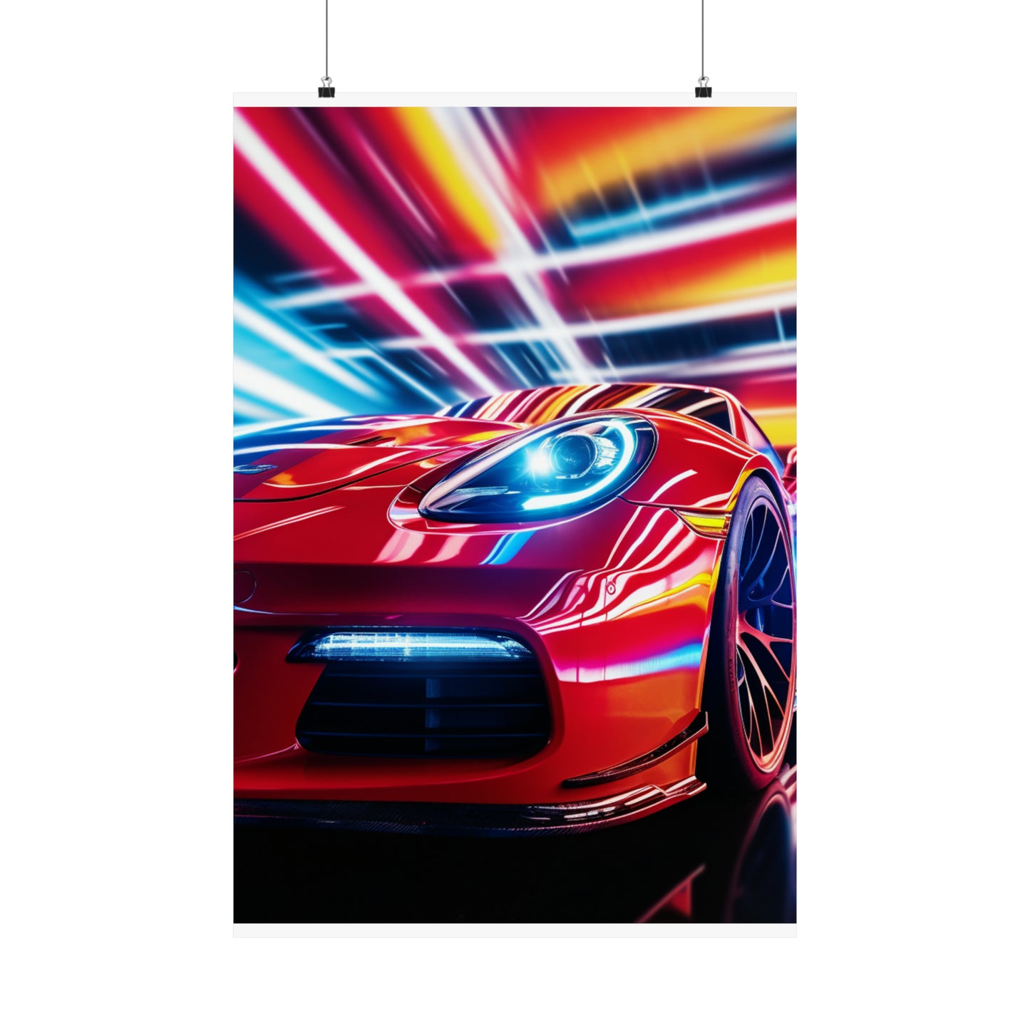 Premium Matte Vertical Posters Macro Flag Ferrari 1