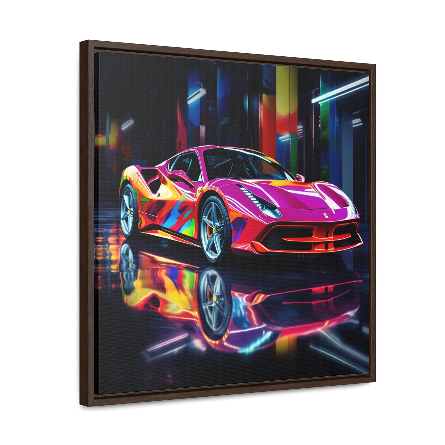 Gallery Canvas Wraps, Square Frame Pink Macro Ferrari 1