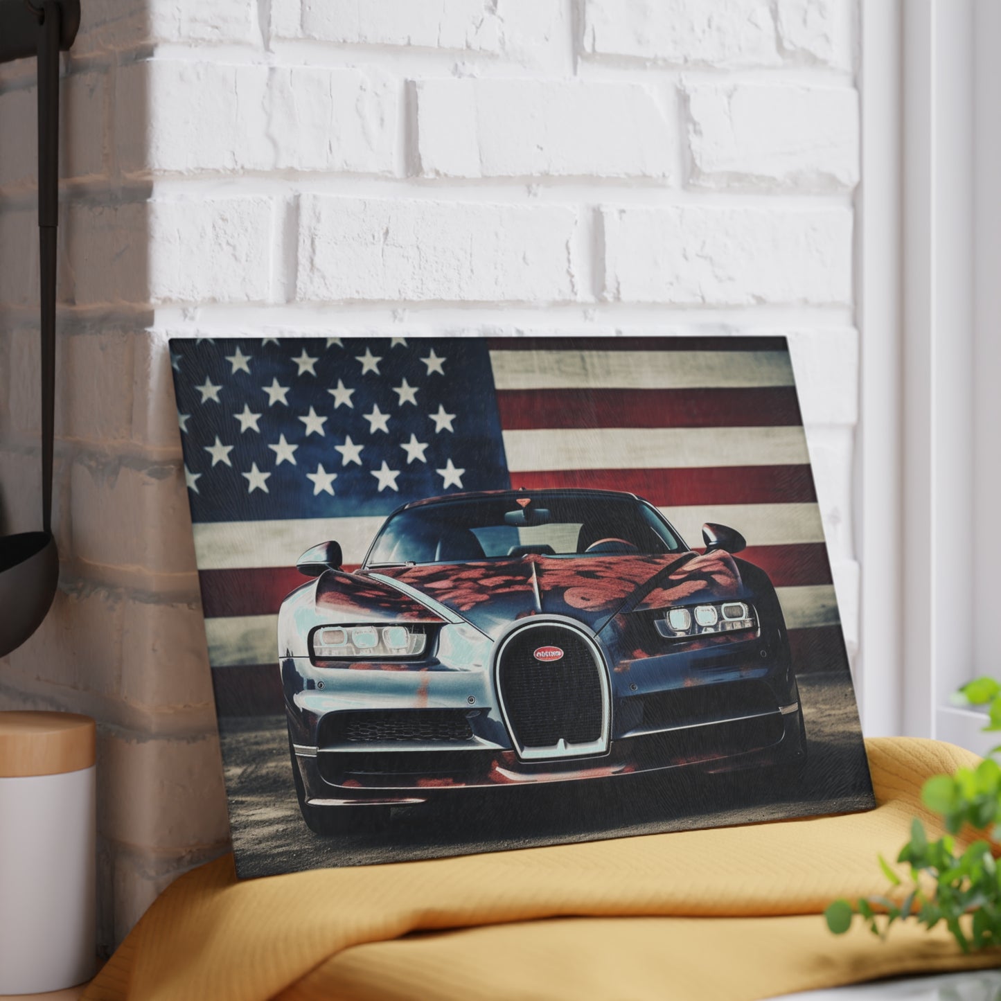 Glass Cutting Board Bugatti Flag 3