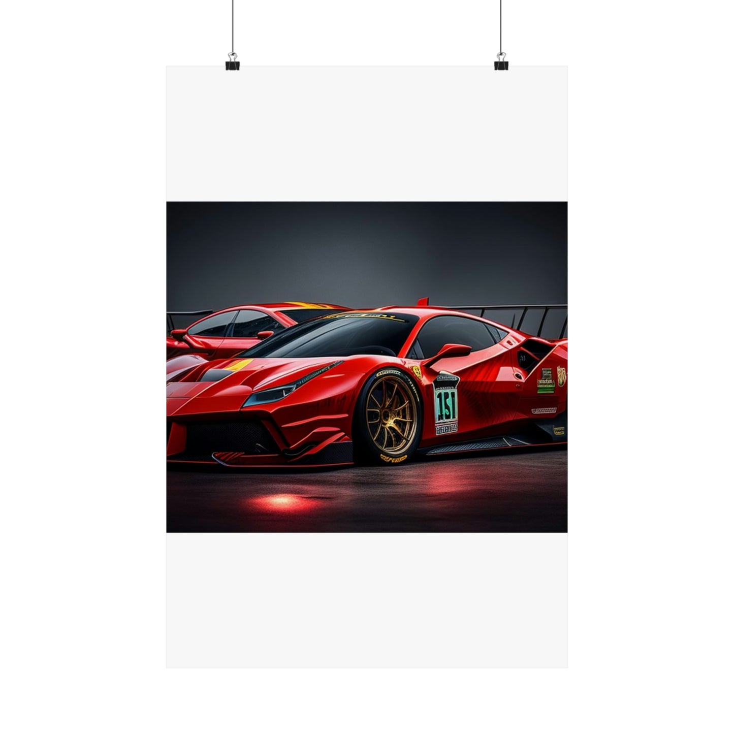 Premium Matte Vertical Posters Ferrari Red 2