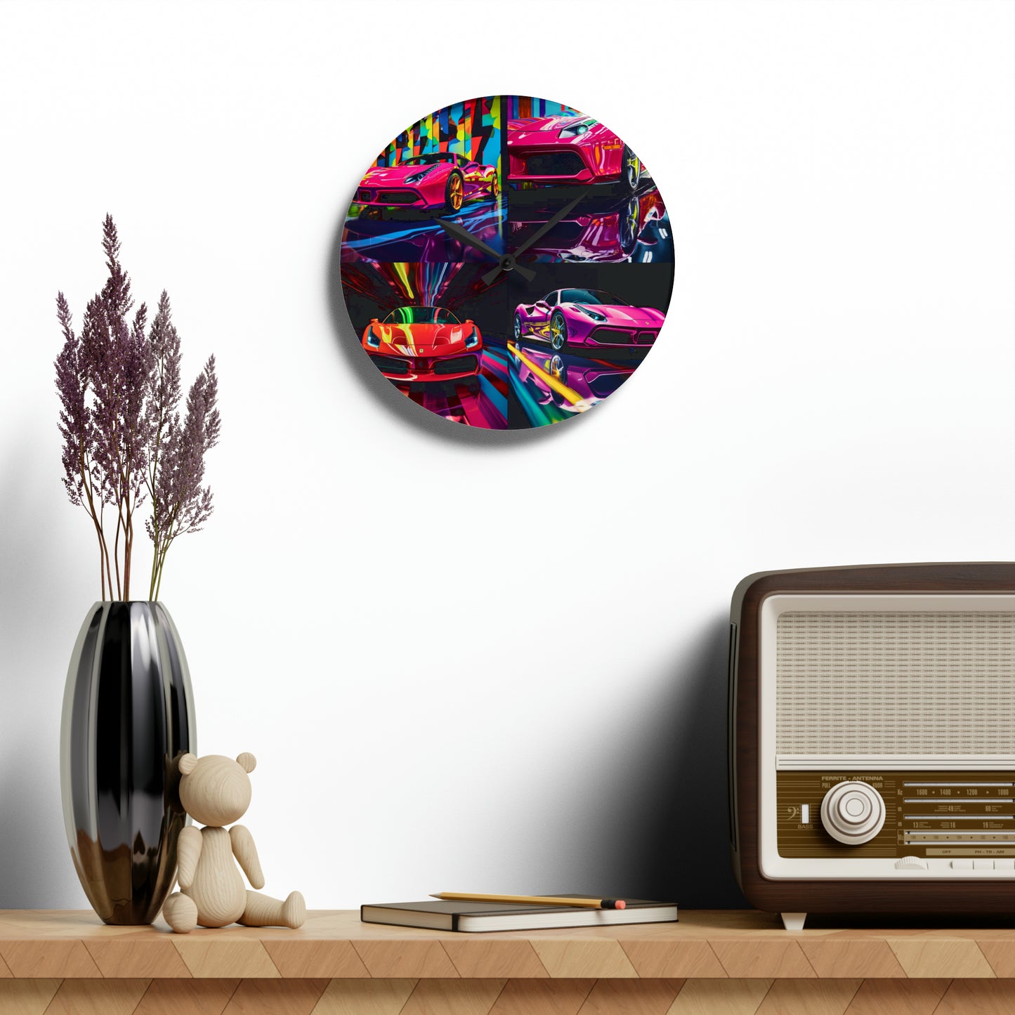 Acrylic Wall Clock Ferrari Flair Macro 5