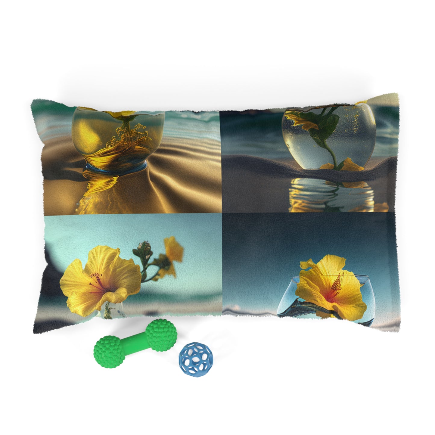 Pet Bed Yellow Hibiscus glass 5