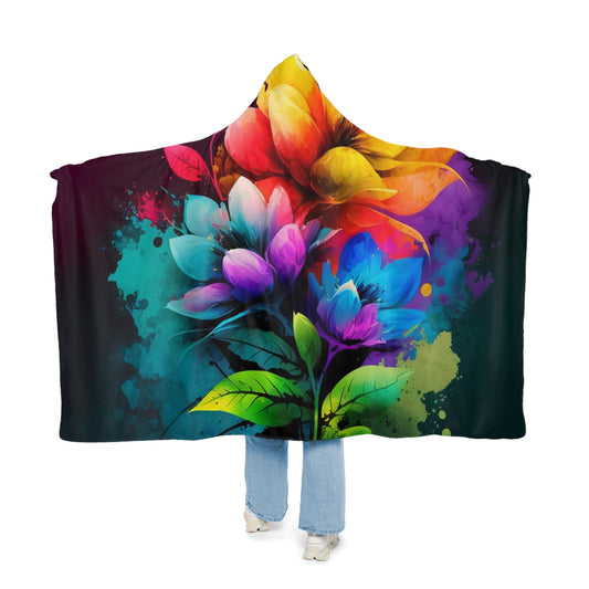 Snuggle Hooded Blanket Bright Spring Flowers 3