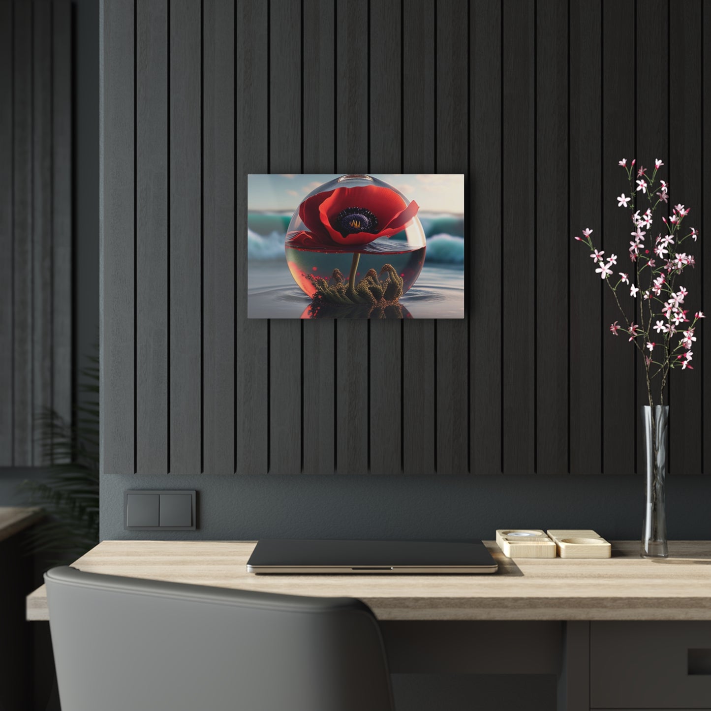 Acrylic Prints Red Anemone in a Vase 4