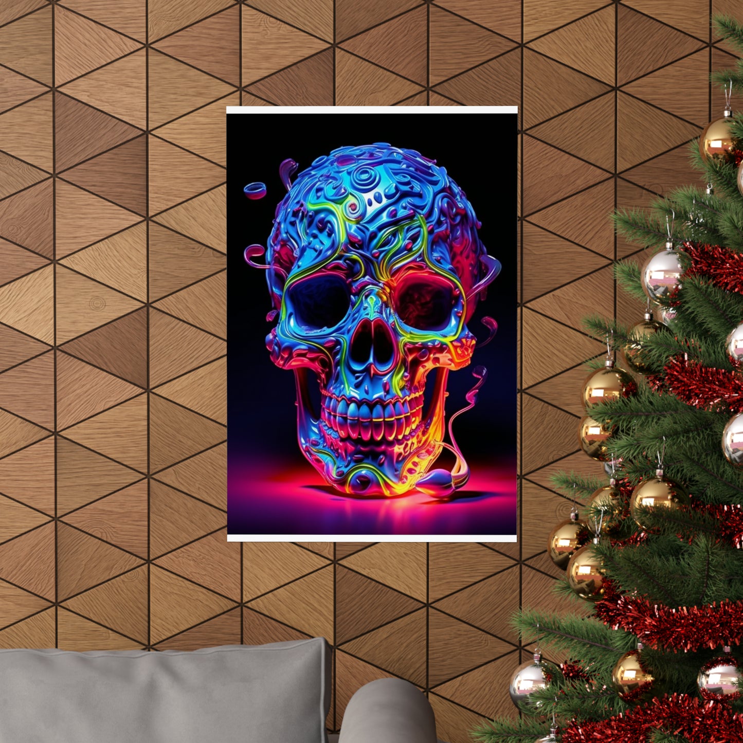 Premium Matte Vertical Posters Macro Skull Color 3