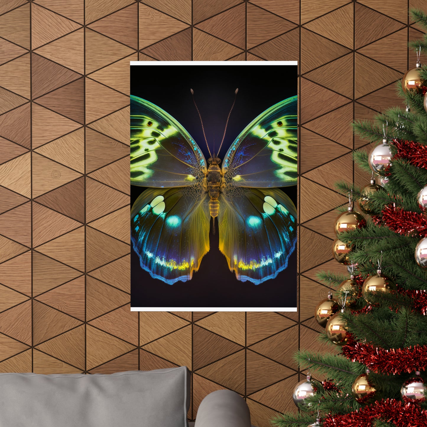 Premium Matte Vertical Posters Neon Hue Butterfly 1