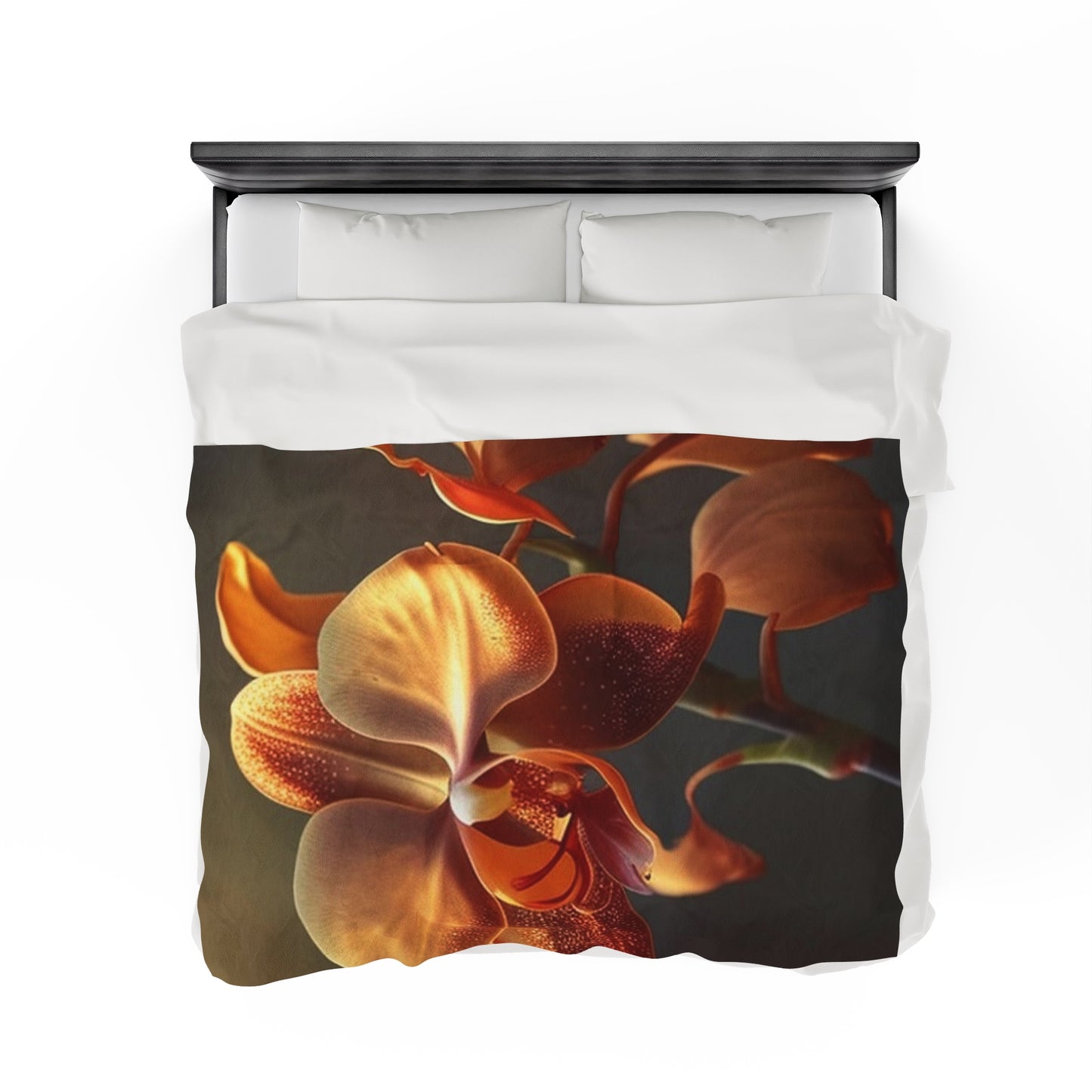 Velveteen Plush Blanket Orange Orchid 1