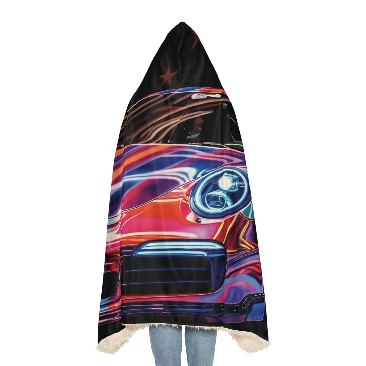 Snuggle Hooded Blanket American Flag Colored Porsche 4