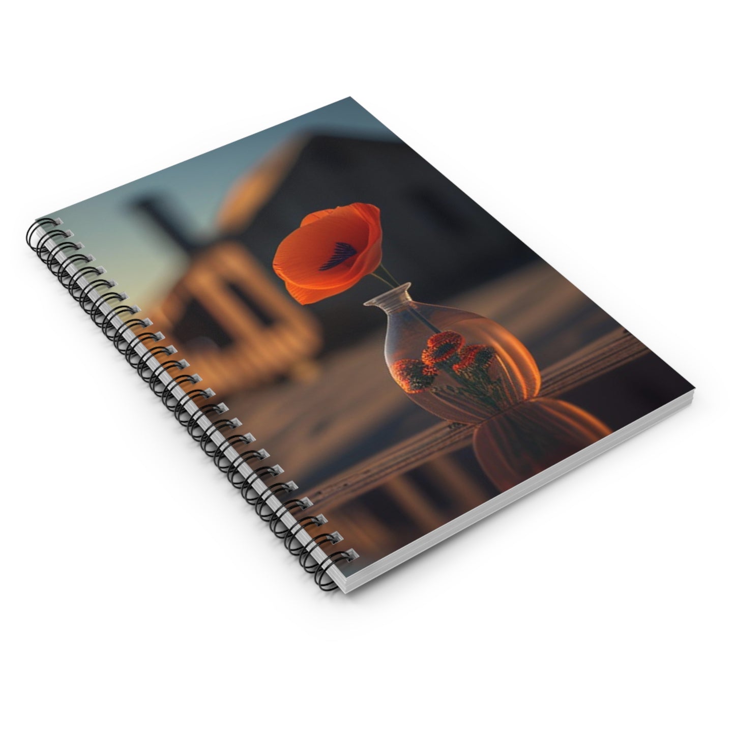 Spiral Notebook - Ruled Line Orange Poppy in a Vase 3
