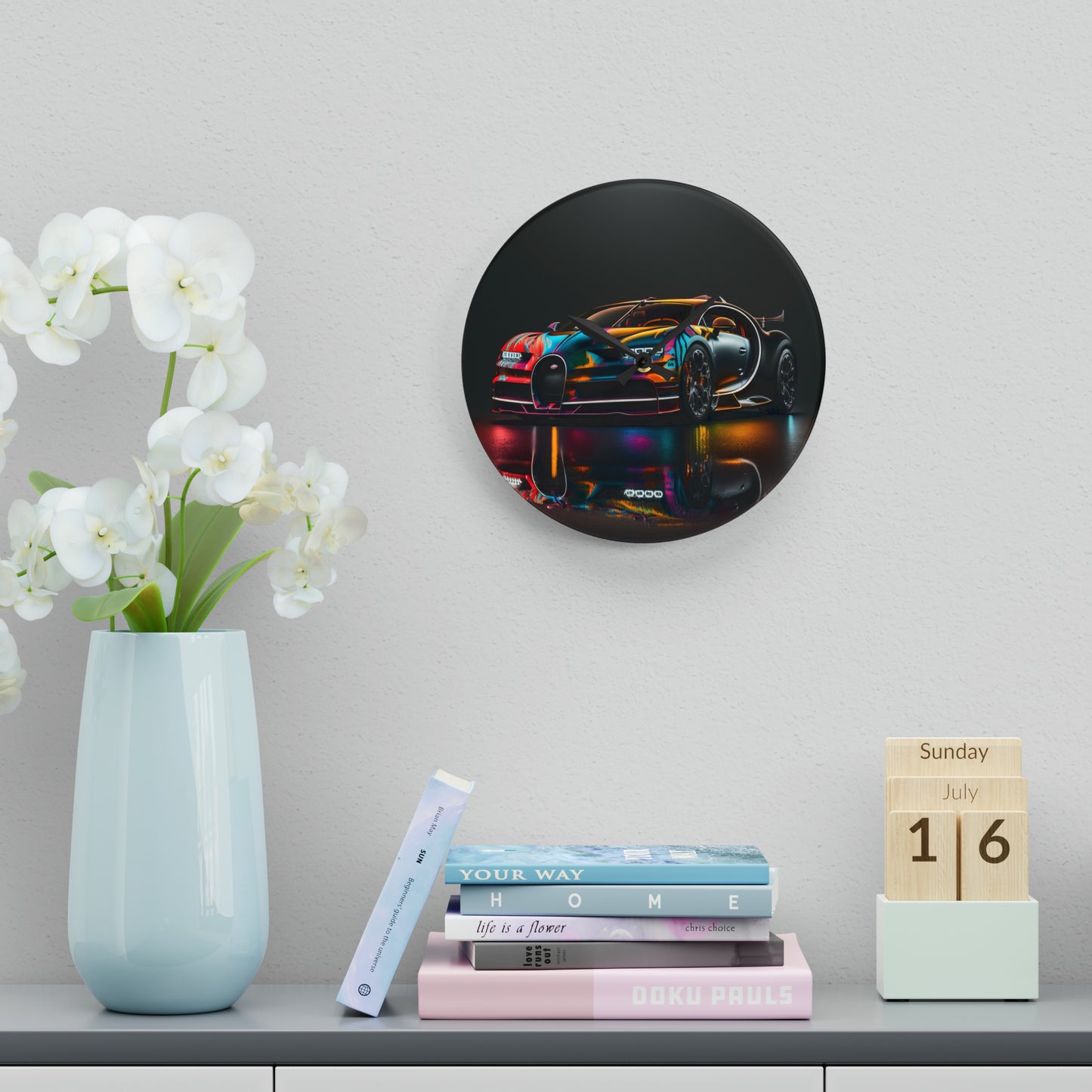 Acrylic Wall Clock Bugatti Chiron Super 2