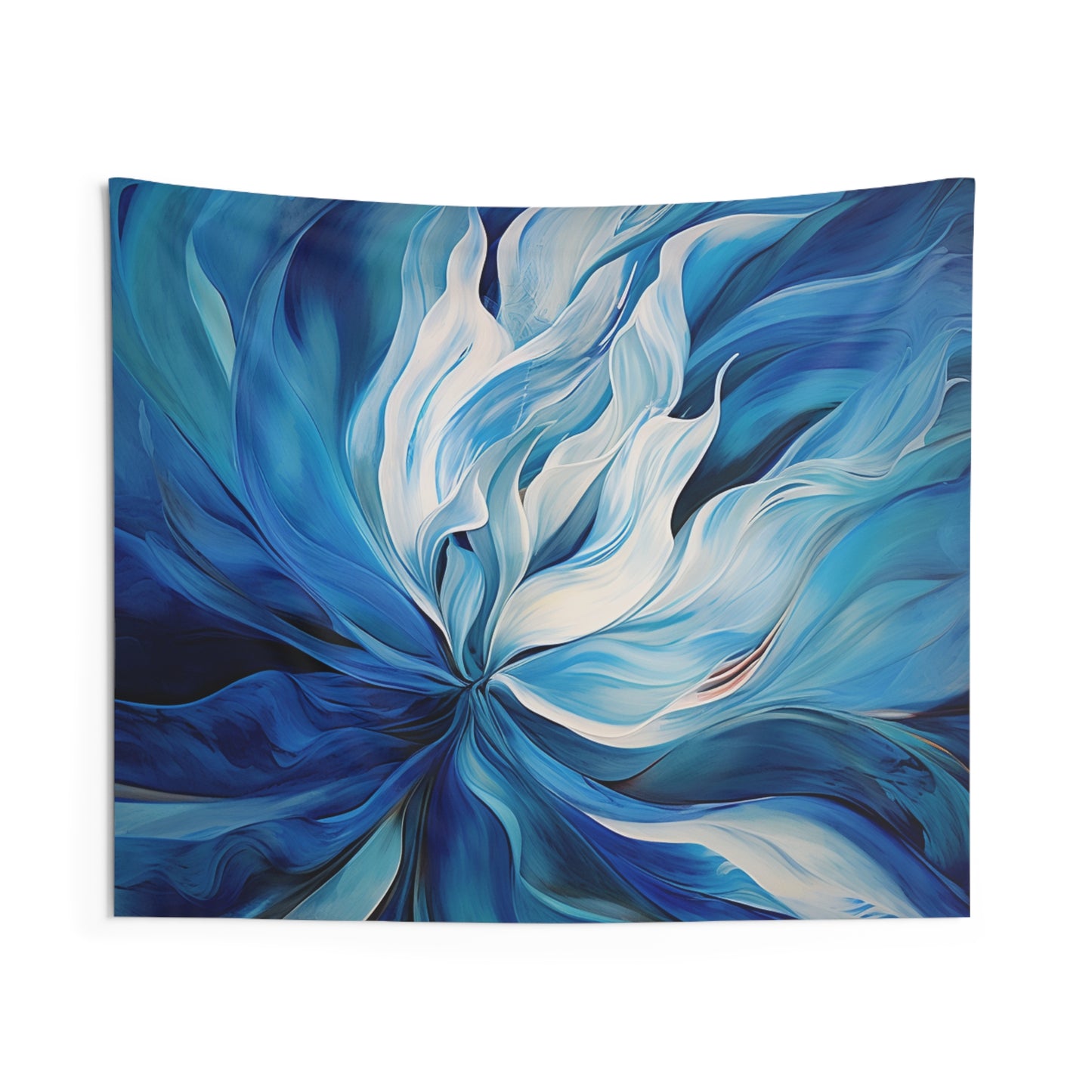 Indoor Wall Tapestries Blue Tluip Abstract 1