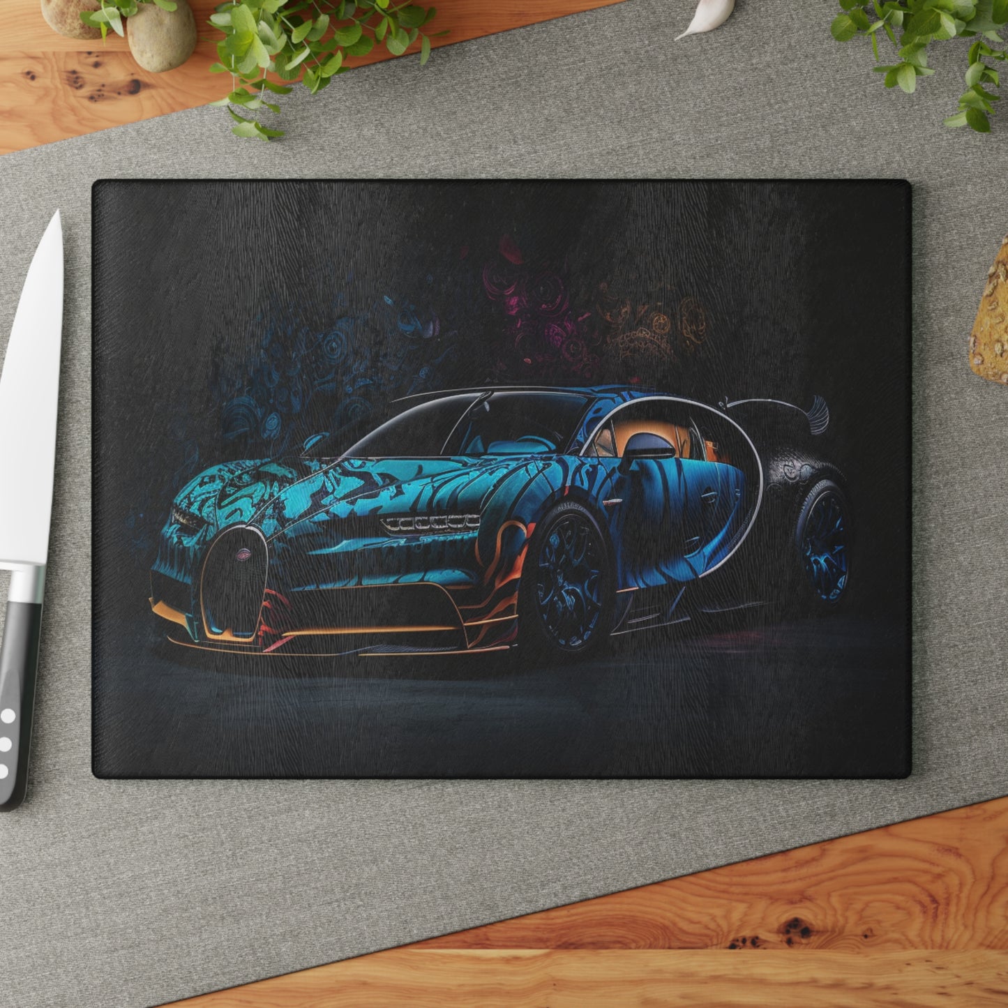 Glass Cutting Board Bugatti Blue 3