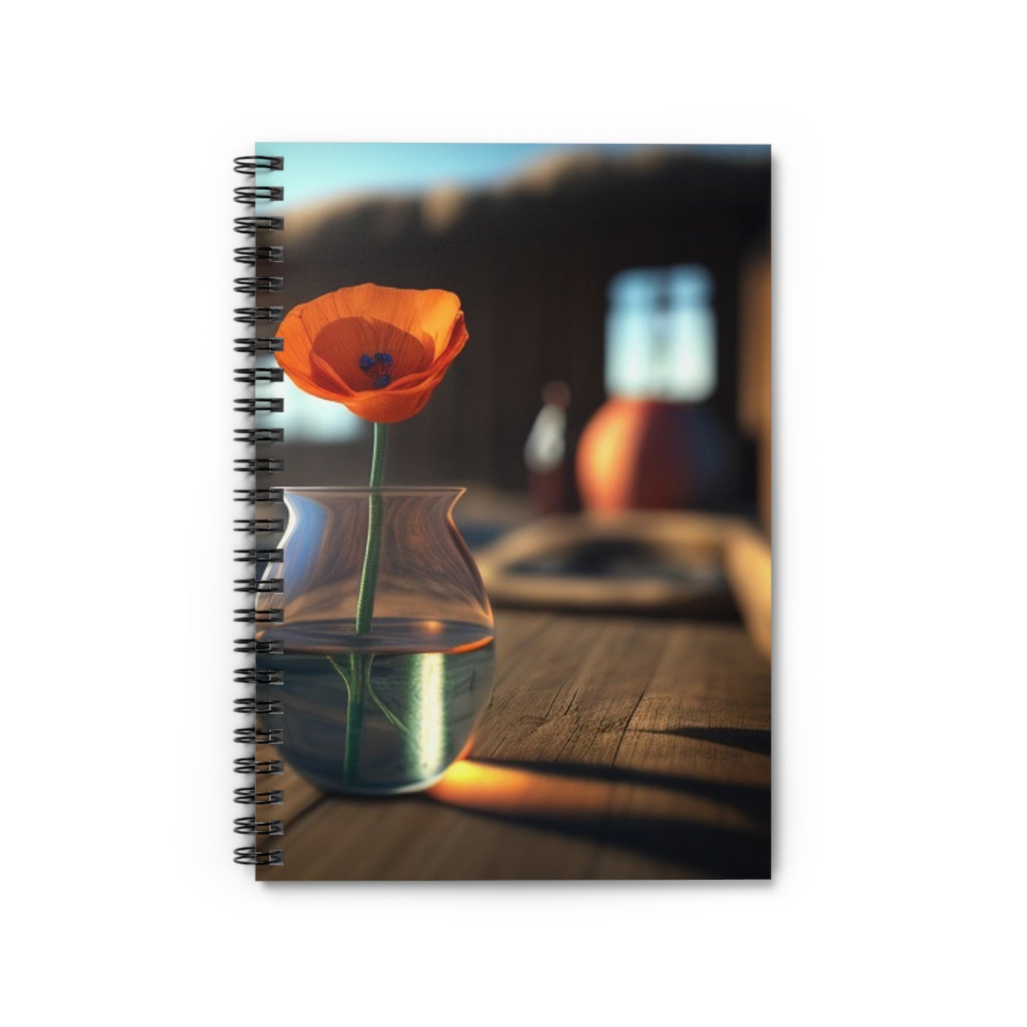 Spiral Notebook - Ruled Line Poppy in a Glass Vase 2