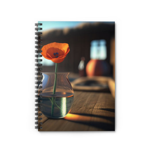 Spiral Notebook - Ruled Line Poppy in a Glass Vase 2