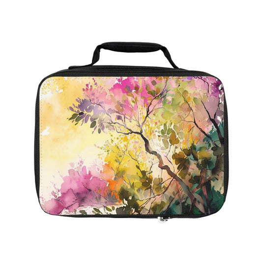 Lunch Bag Mother Nature Bright Spring Colors Realistic Watercolor 2