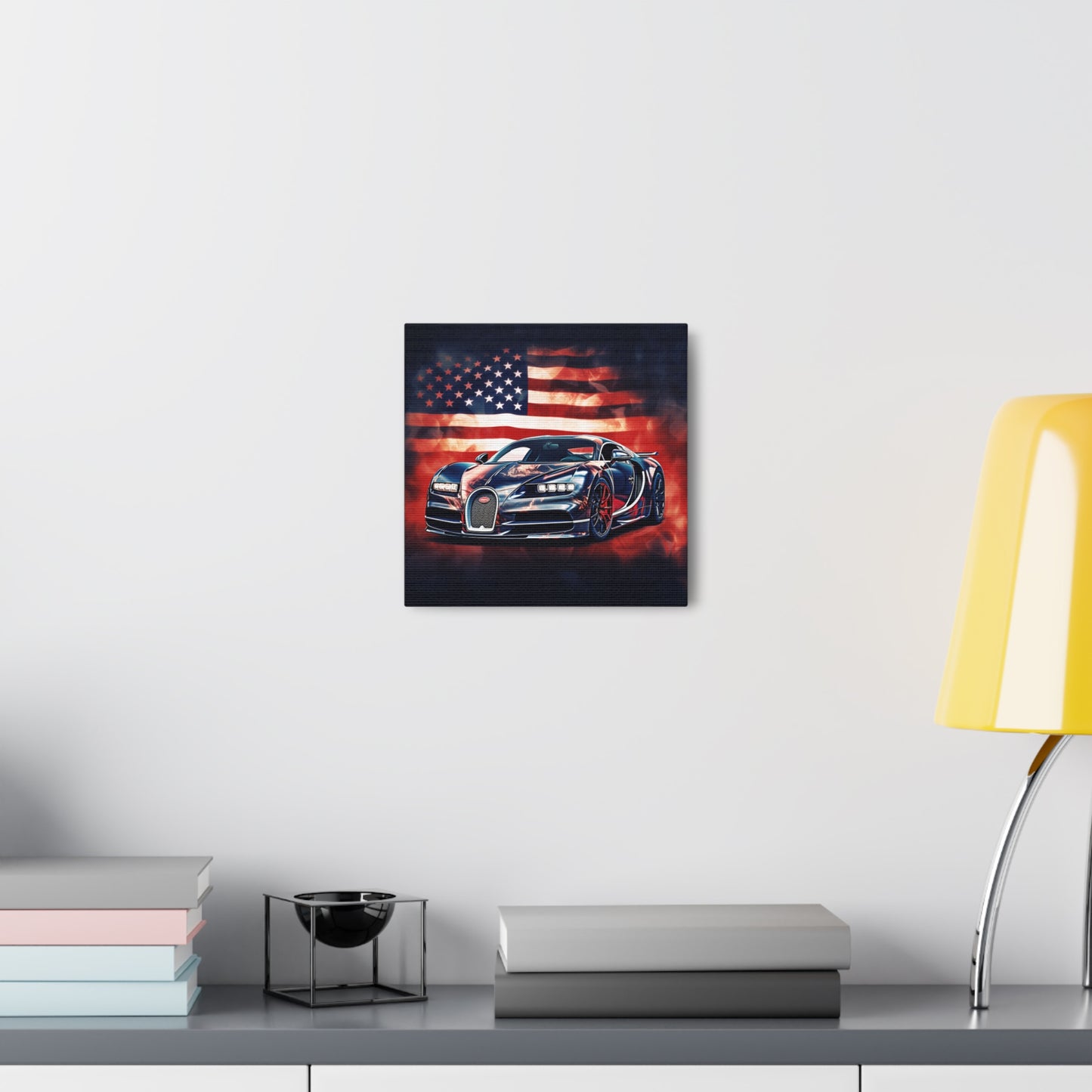 Canvas Gallery Wraps Abstract American Flag Background Bugatti 4