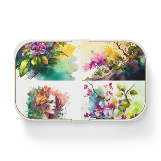 Bento Lunch Box Mother Nature Bright Spring Colors Realistic Watercolor 5