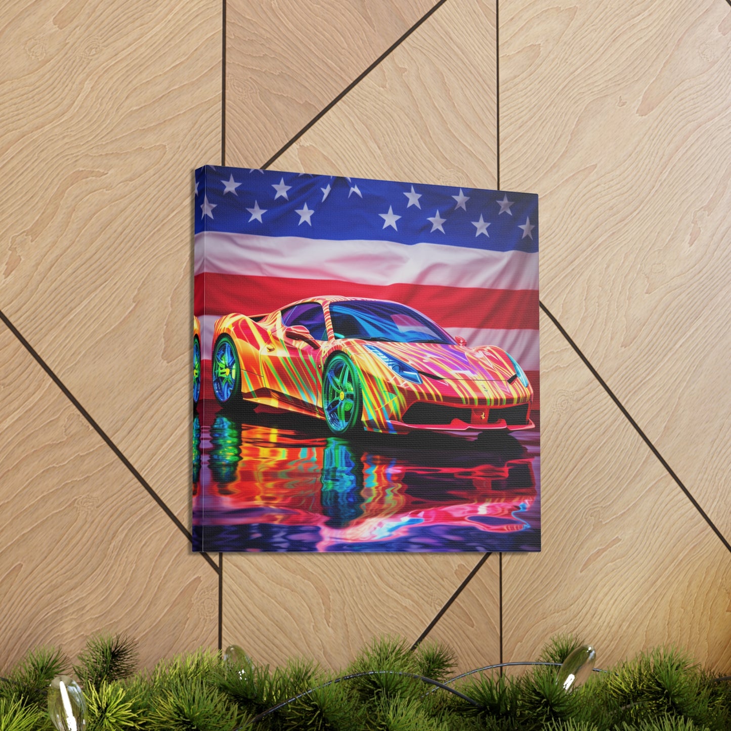 Canvas Gallery Wraps Hyper Colorfull Ferrari 4