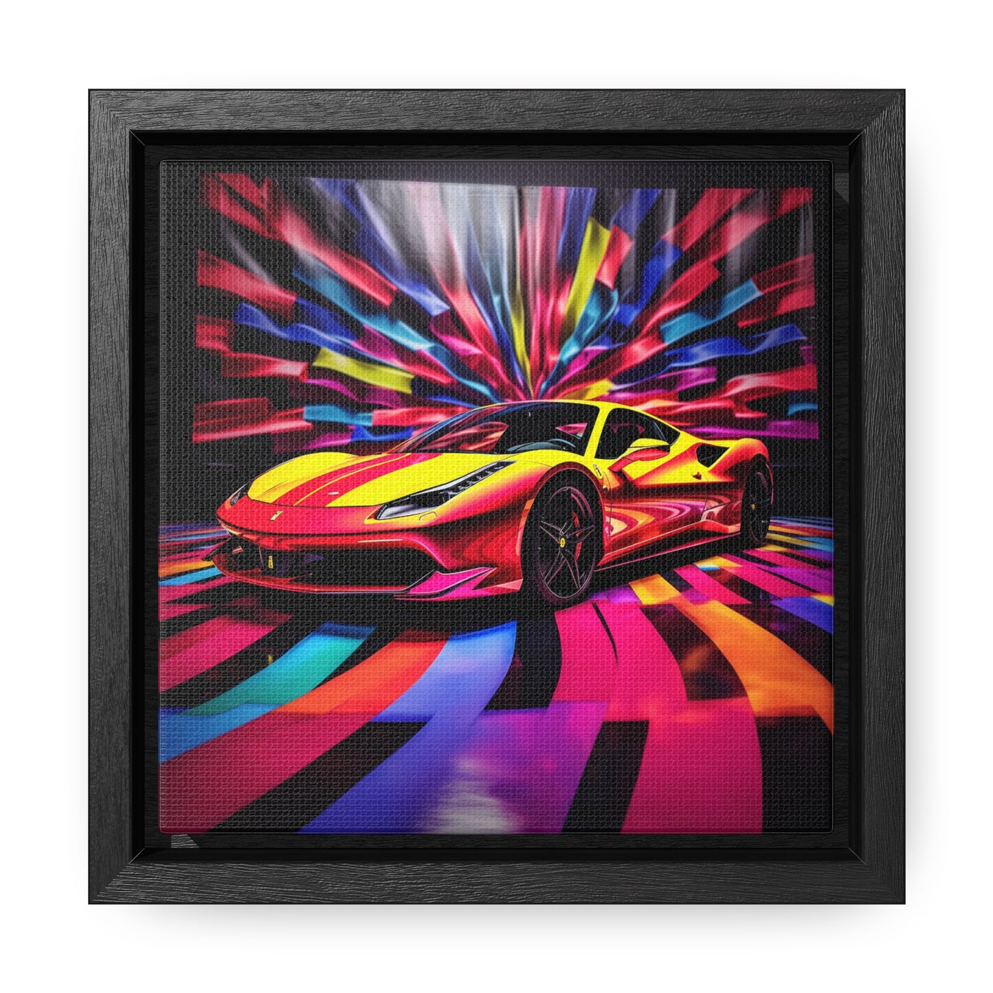 Gallery Canvas Wraps, Square Frame Macro Flag Ferrari 3