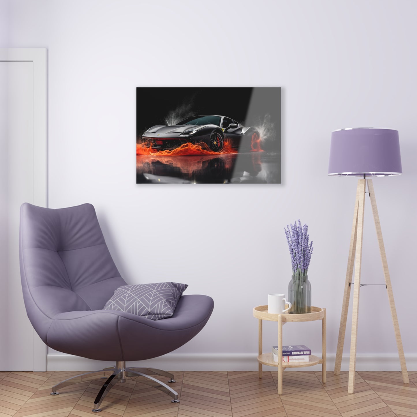 Acrylic Prints Ferrari Water Splash 3