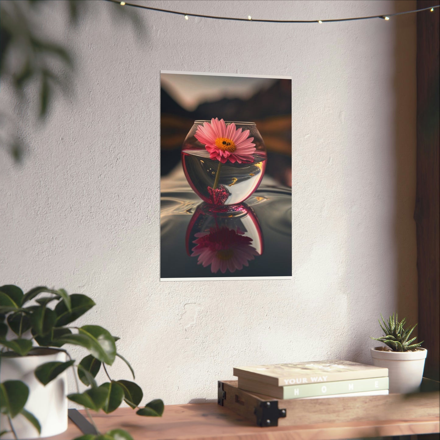 Premium Matte Vertical Posters Pink Daisy 1