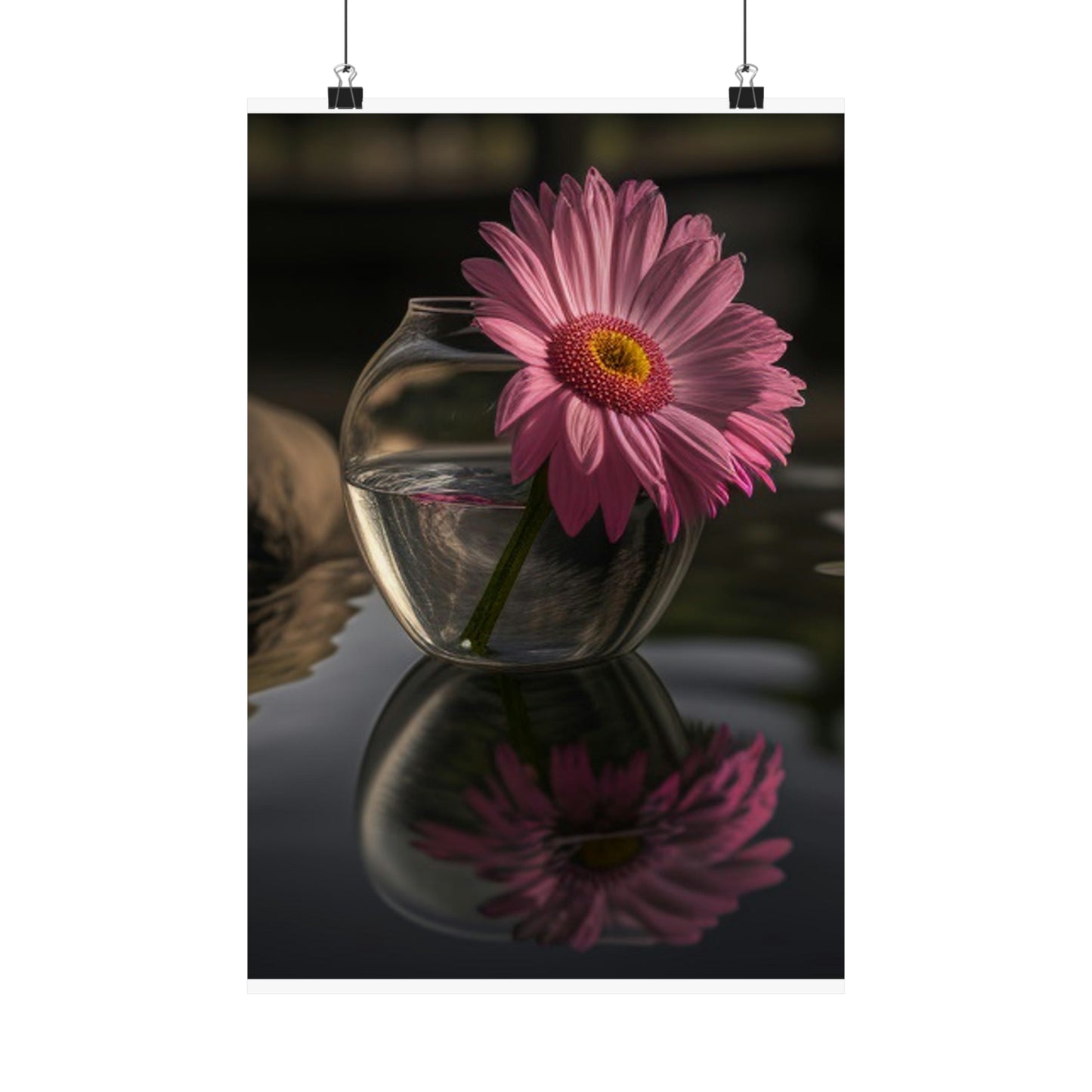 Premium Matte Vertical Posters Pink Daisy 2