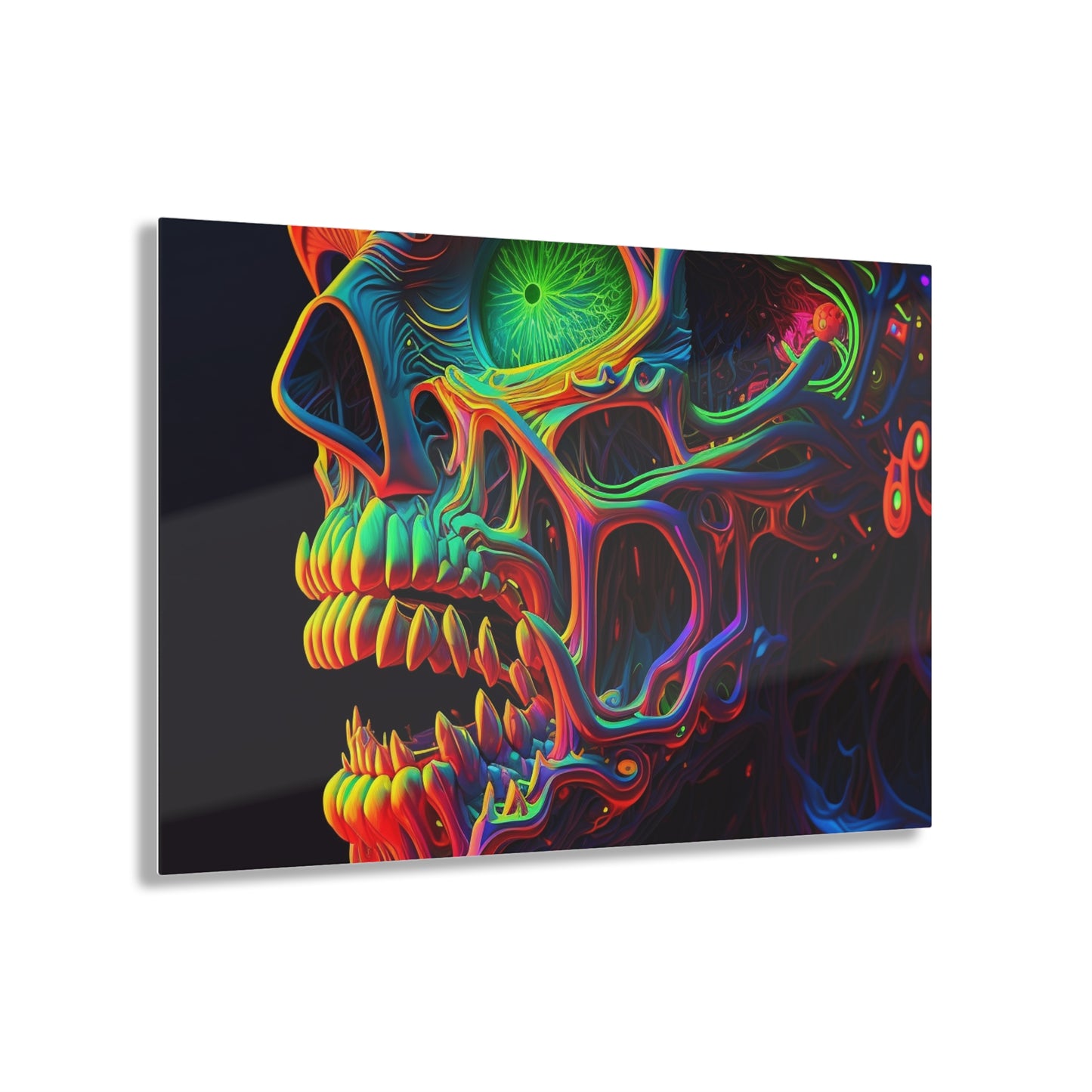 Acrylic Prints Florescent Skull Death 1