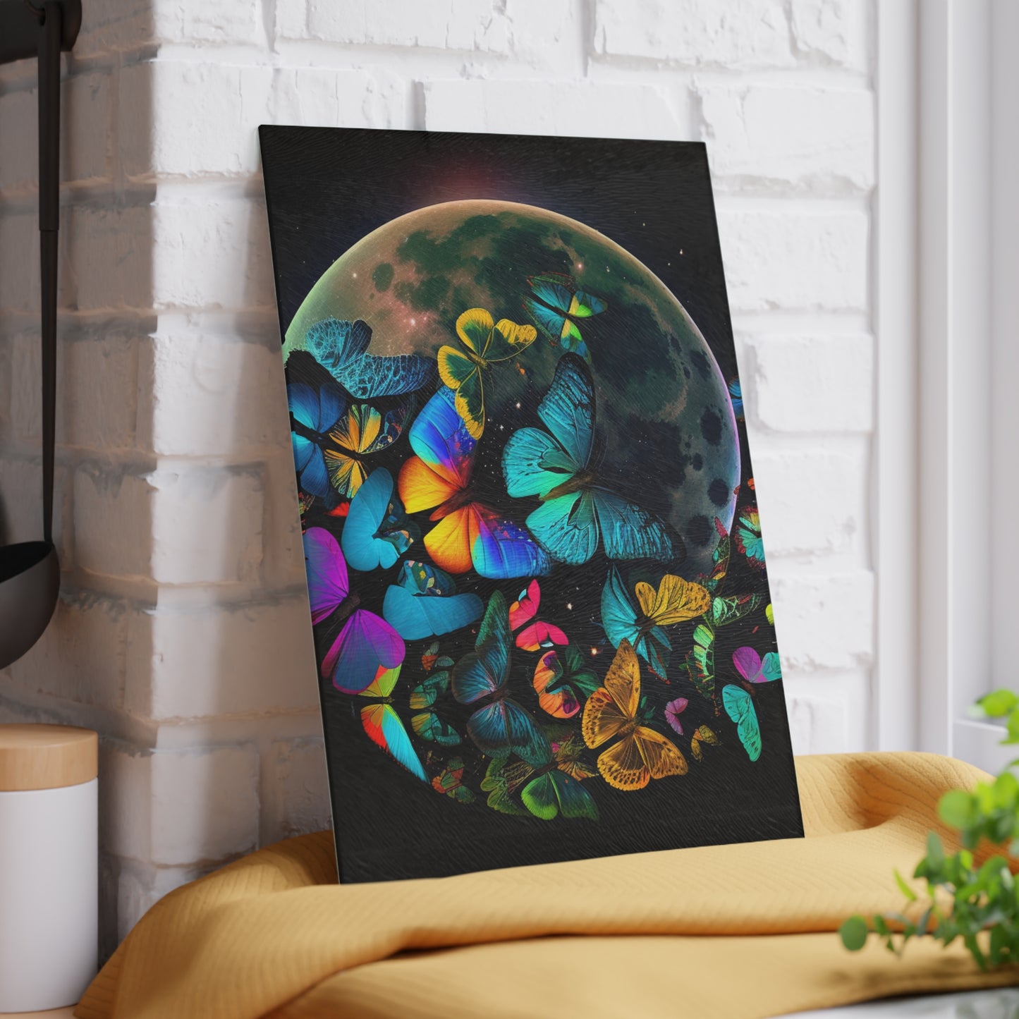 Glass Cutting Board Moon Butterfly 2