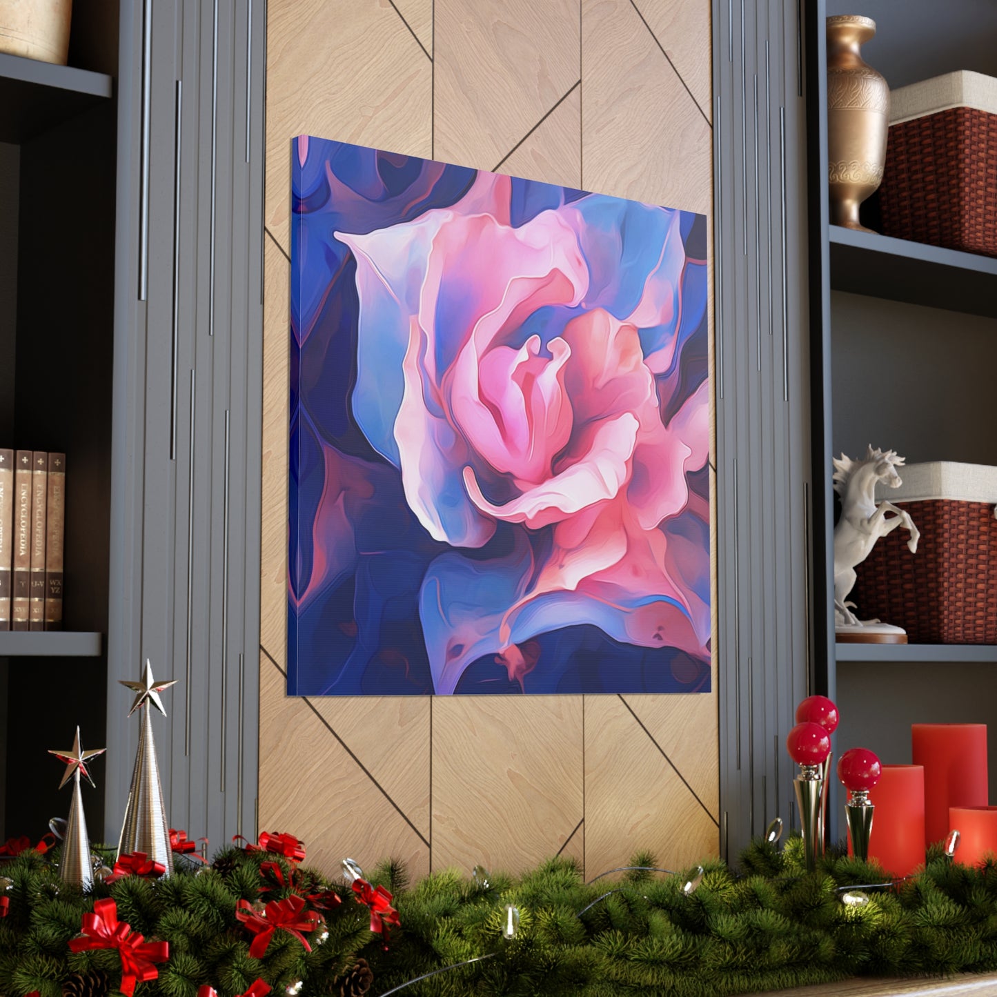 Canvas Gallery Wraps Pink & Blue Tulip Rose 1
