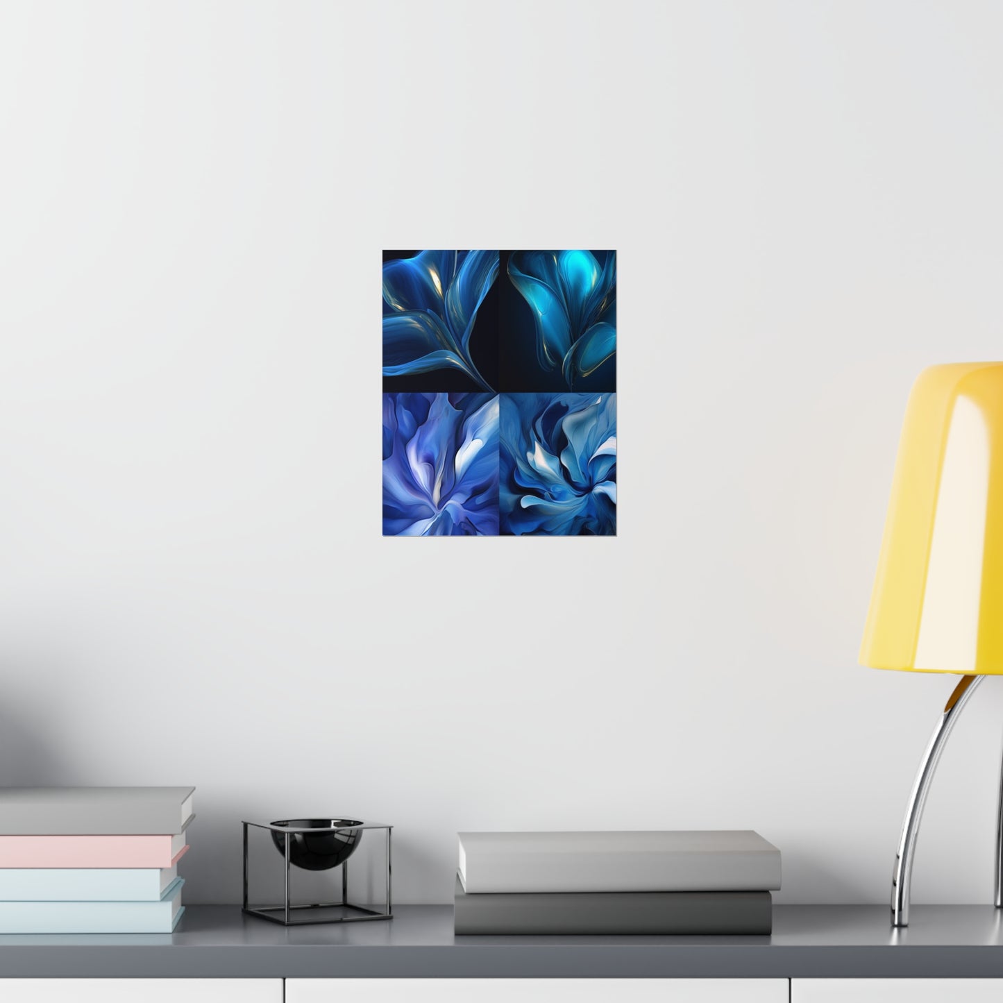 Premium Matte Vertical Posters Abstract Blue Tulip 5