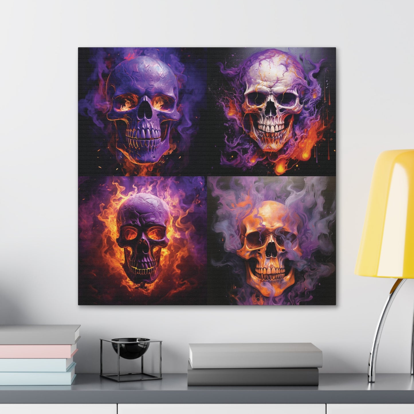 Canvas Gallery Wraps Skull Flames 5